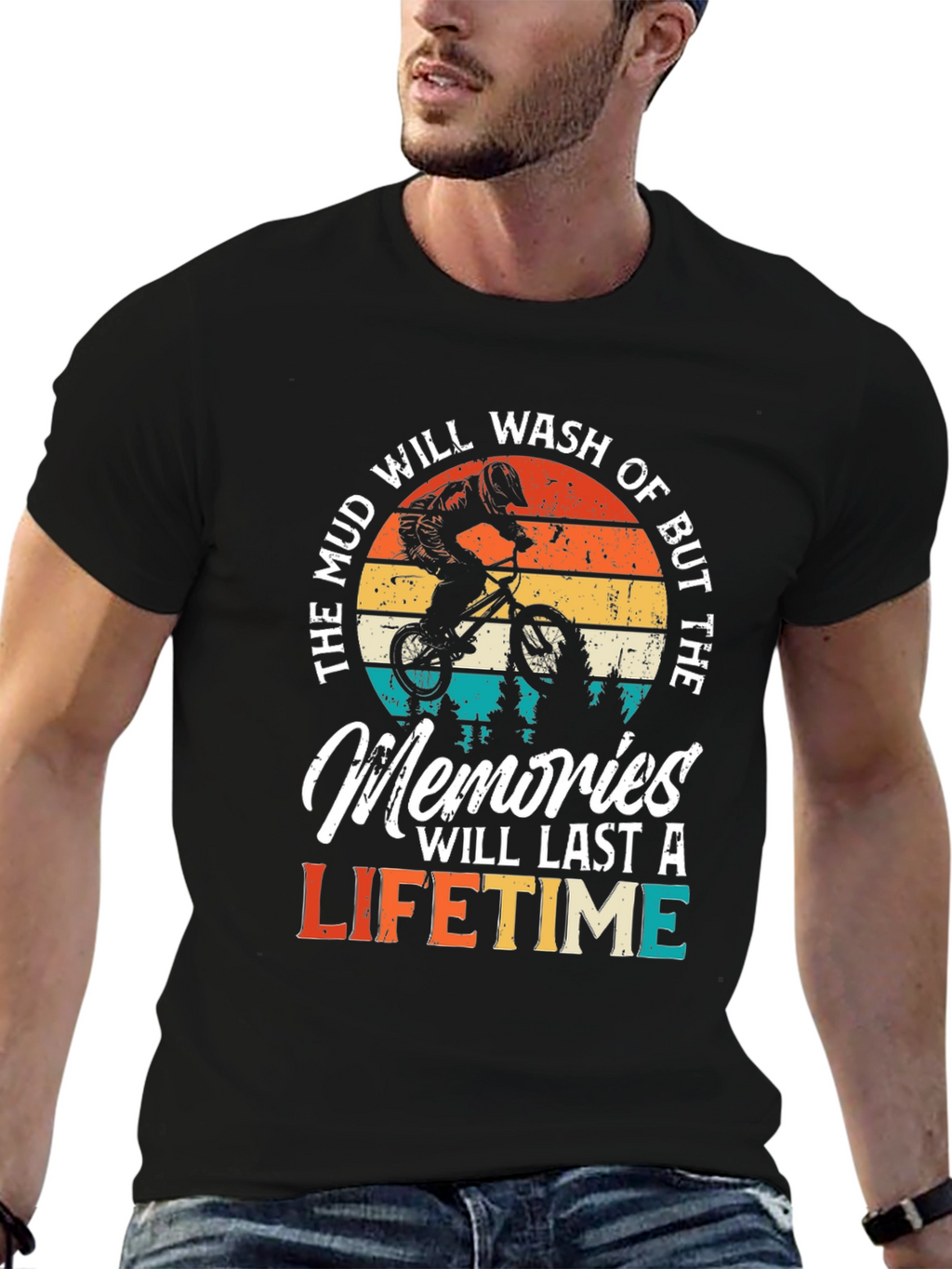 Mud Memories Lifetime T-Shirt - Biker Design