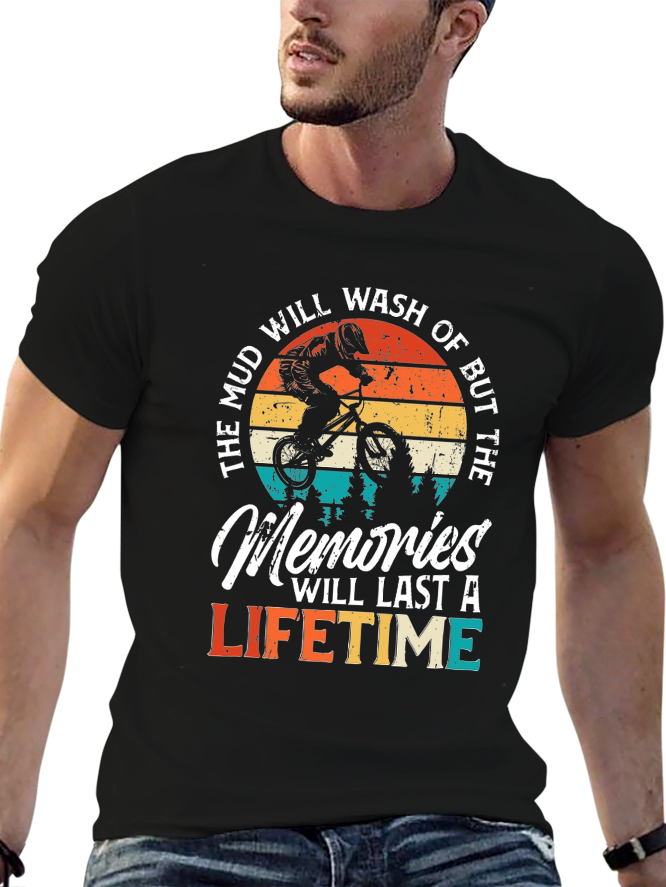 Mud Memories Lifetime T-Shirt - Biker Design