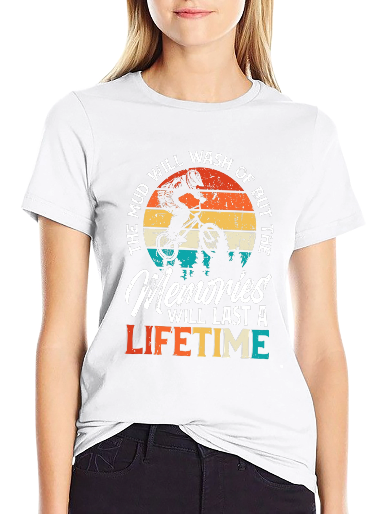 Mud Memories Lifetime T-Shirt - Biker Design