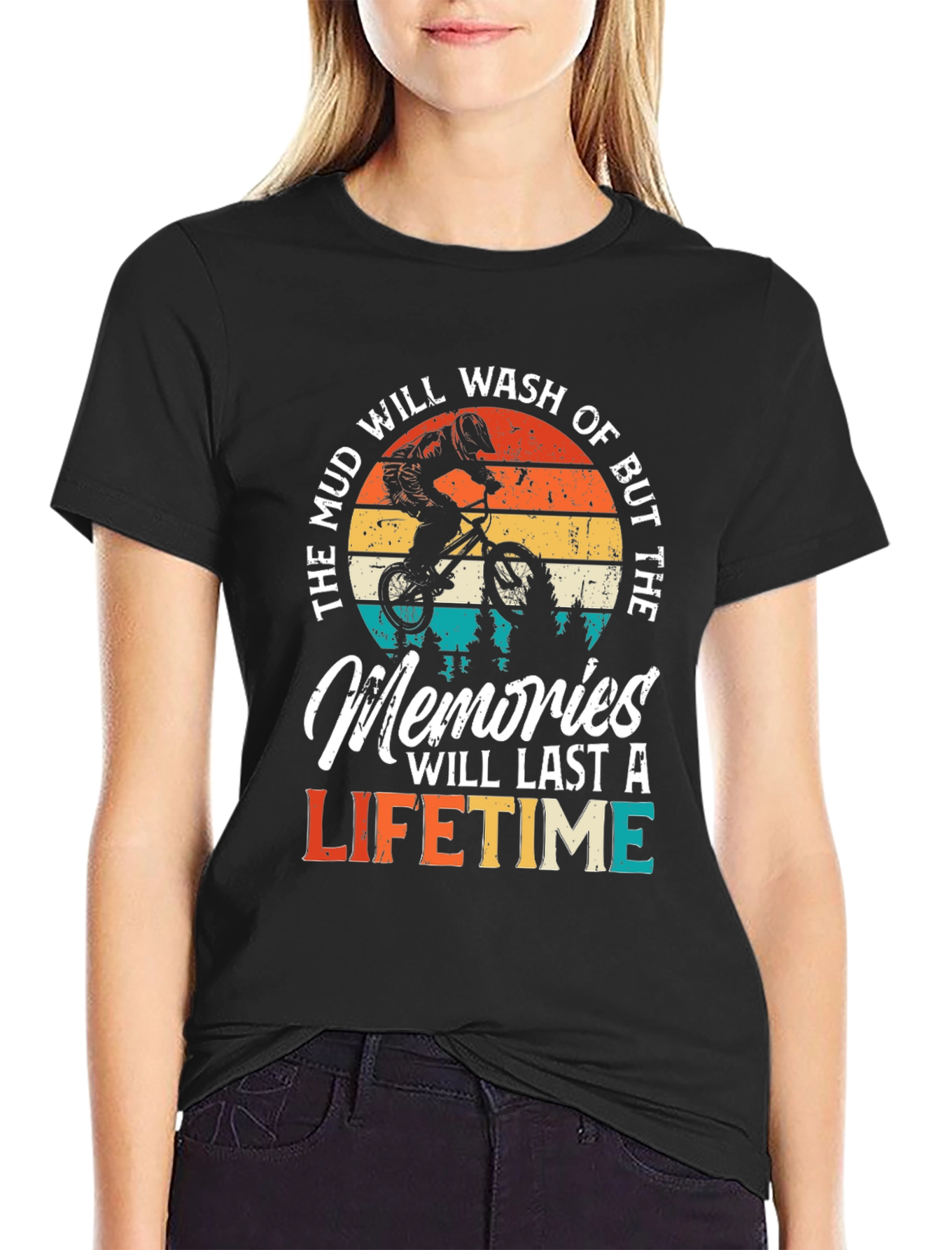 Mud Memories Lifetime T-Shirt - Biker Design
