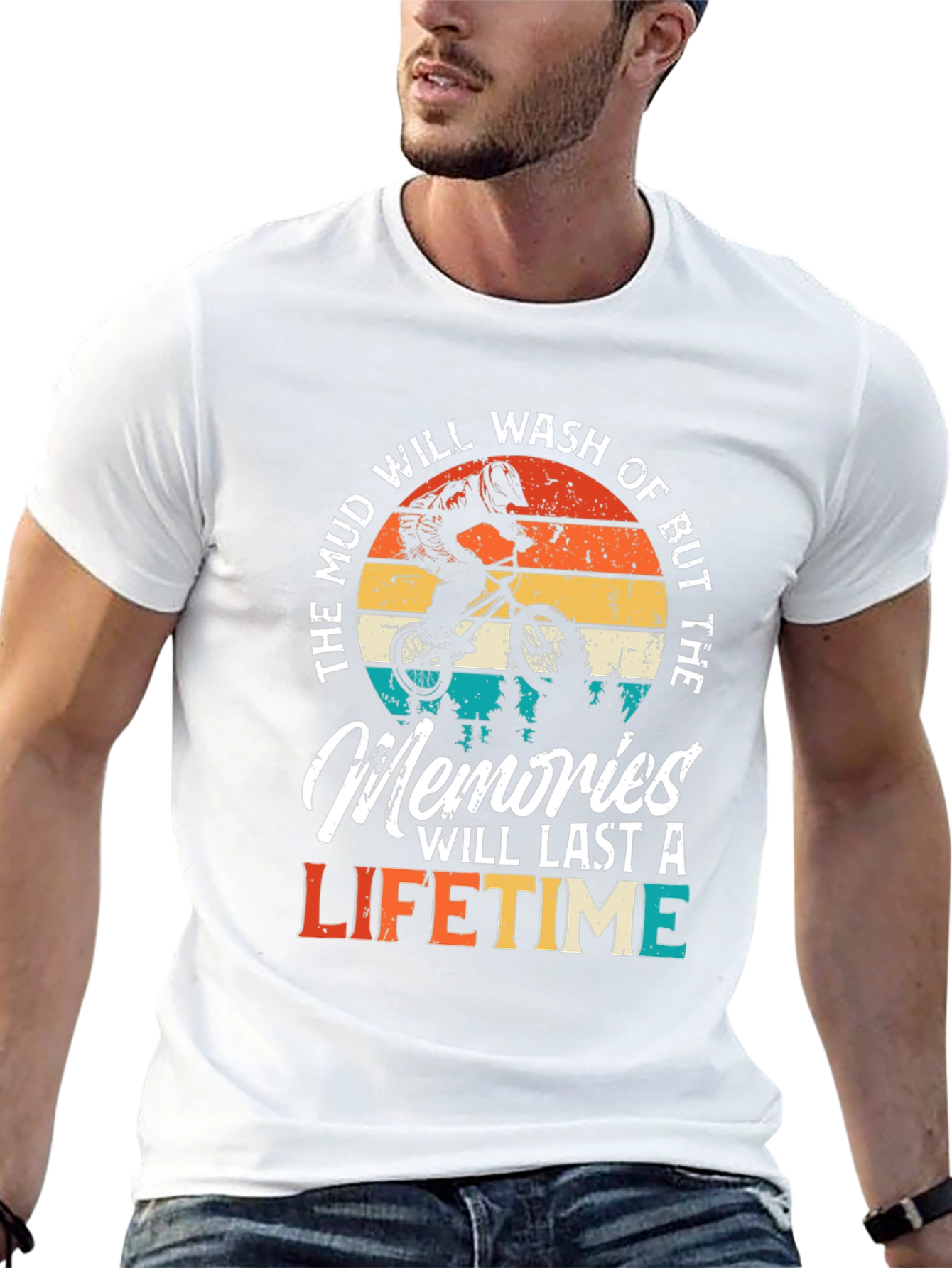Mud Memories Lifetime T-Shirt - Biker Design