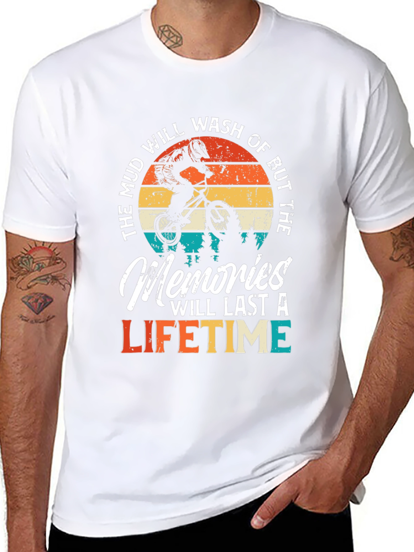 Mud Memories Lifetime T-Shirt - Biker Design
