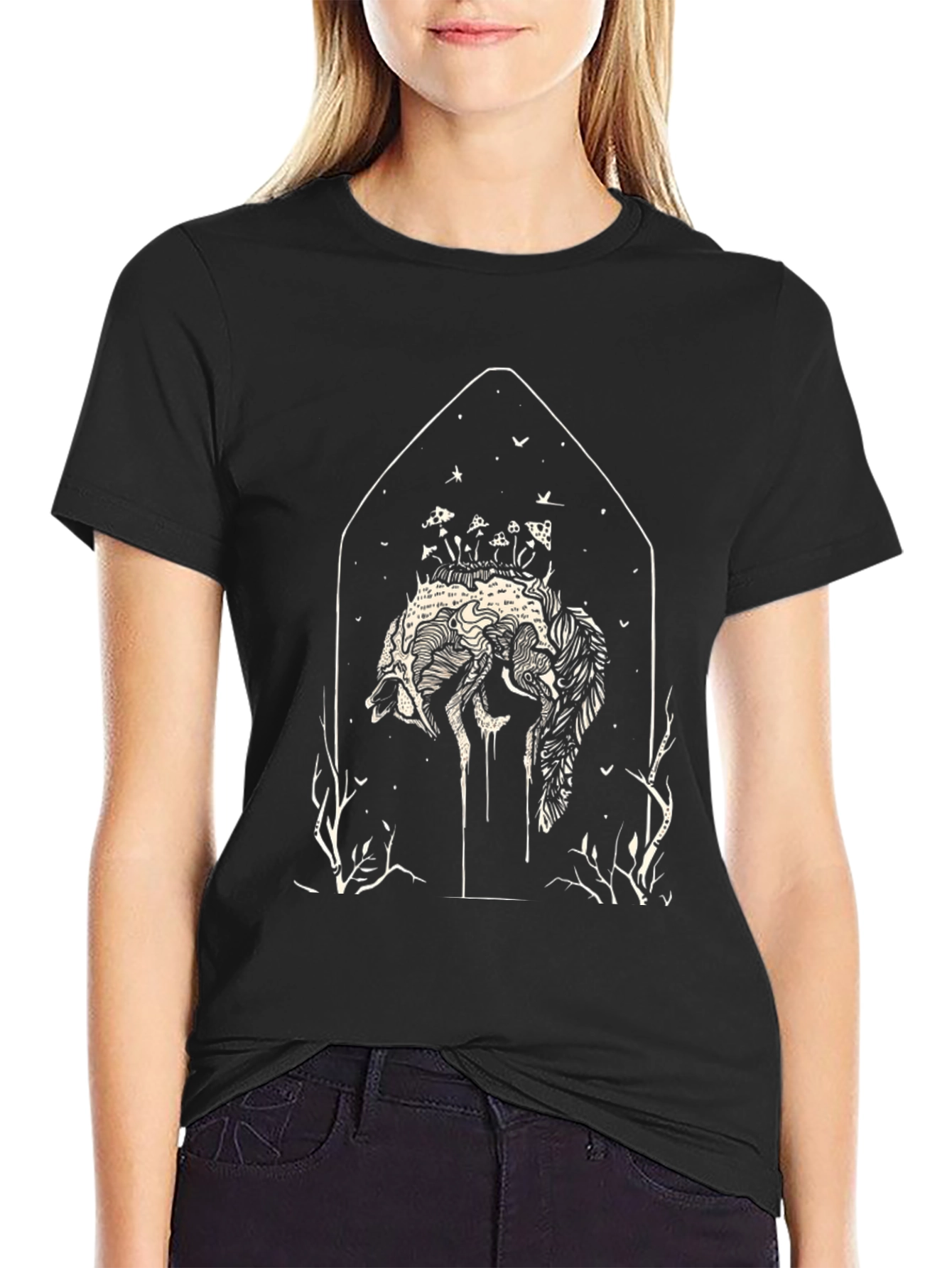 Natures Embrace Black Graphic Tee