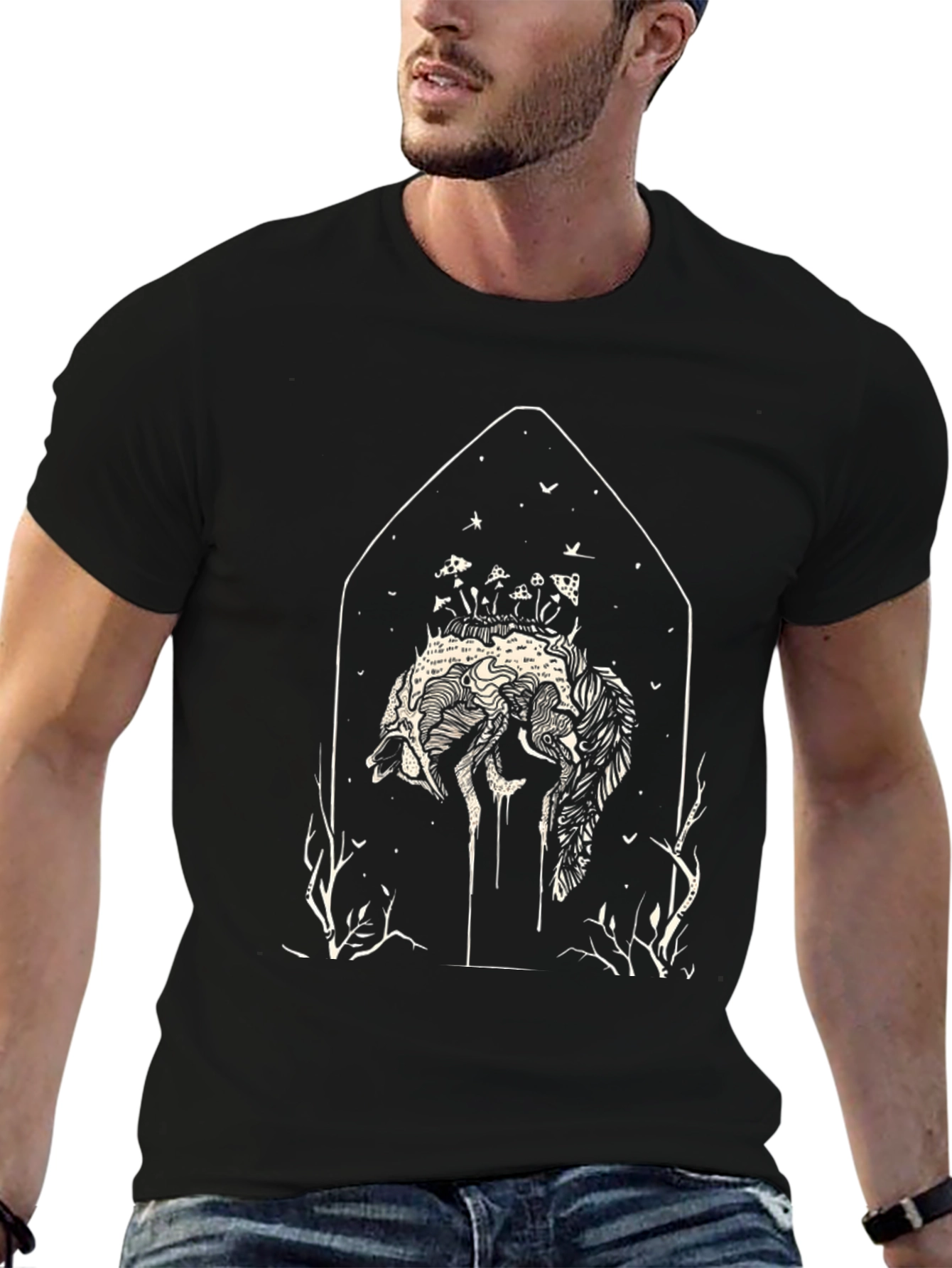 Natures Embrace Black Graphic Tee