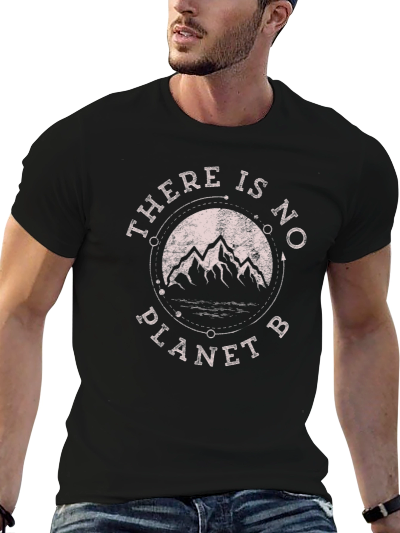 Eco-Friendly Black T-Shirt - There Is No Planet B
