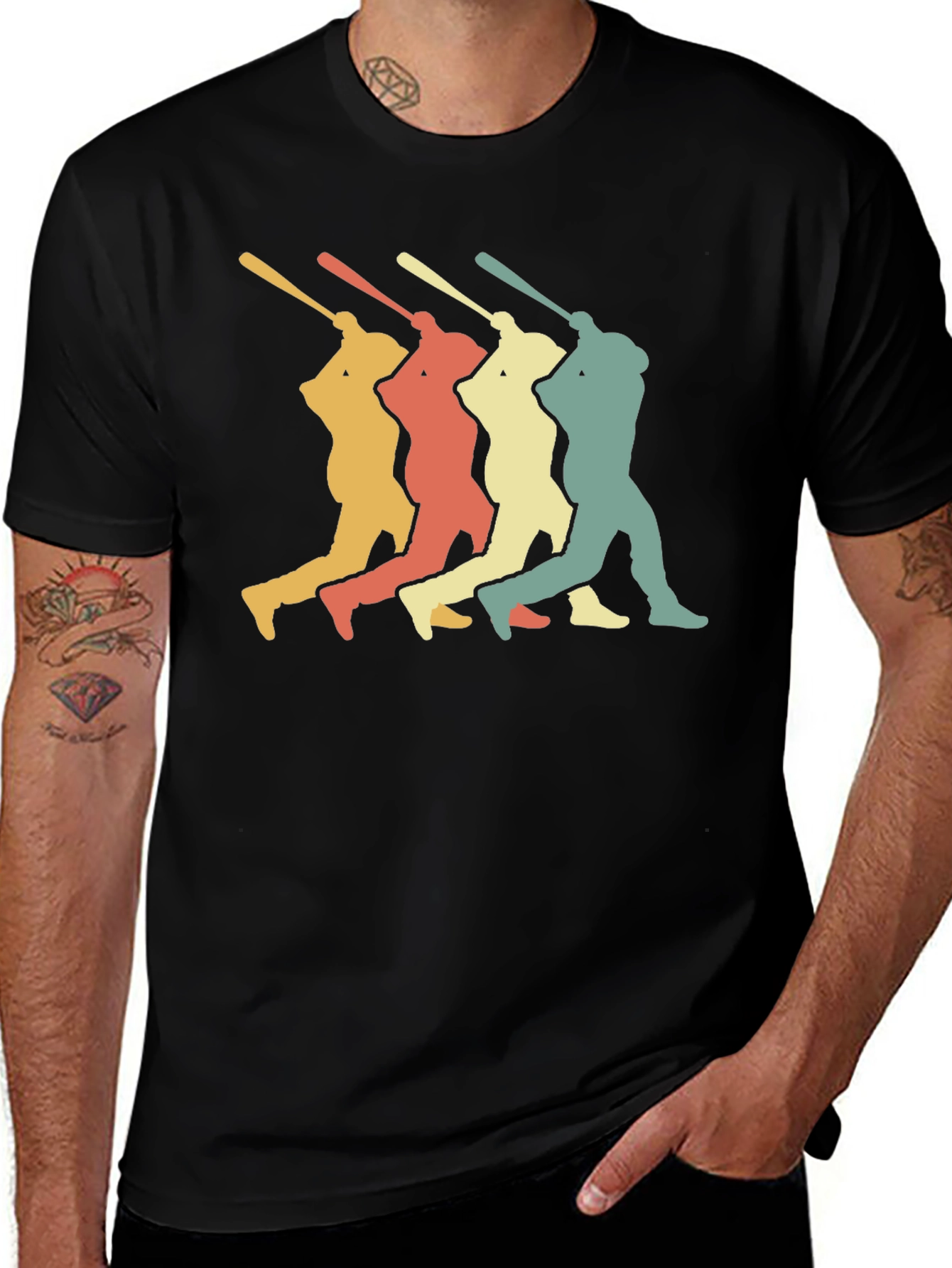 Retro Baseball Player T-Shirt - Vintage Graphic Tee