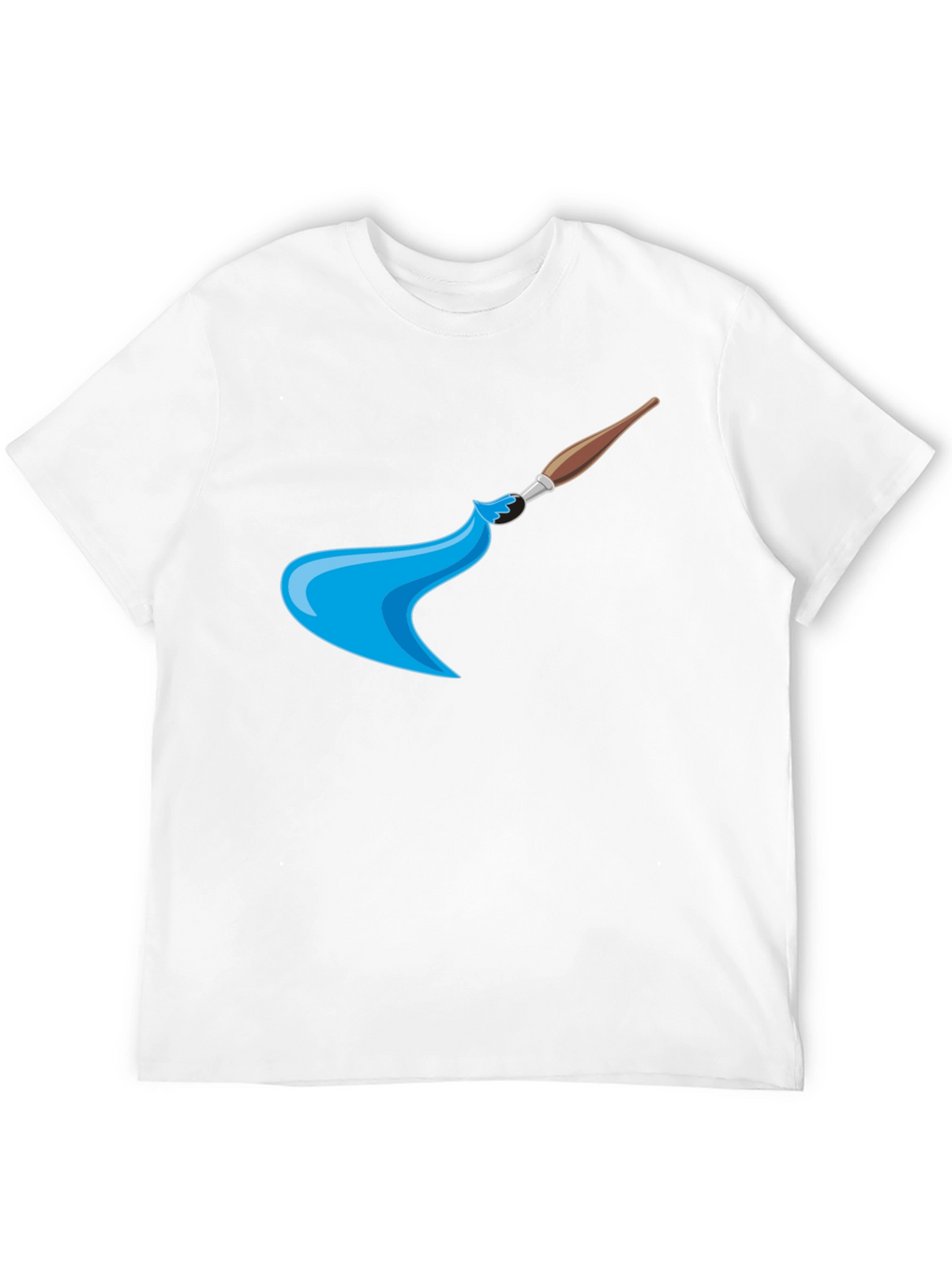 Artistic Brush Stroke Graphic Tee - Black Cotton