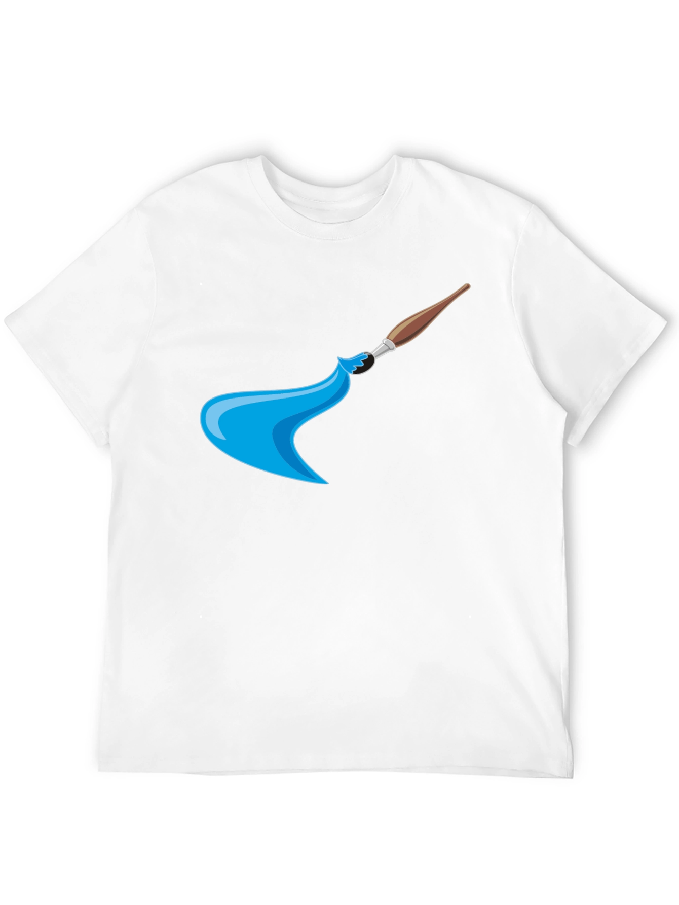 Artistic Brush Stroke Graphic Tee - Black Cotton