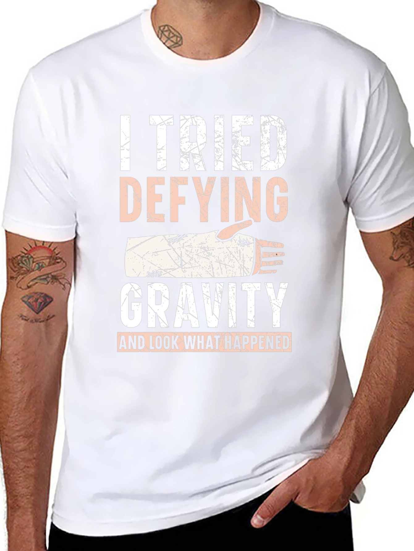 I Tried Defying Gravity Black T-Shirt