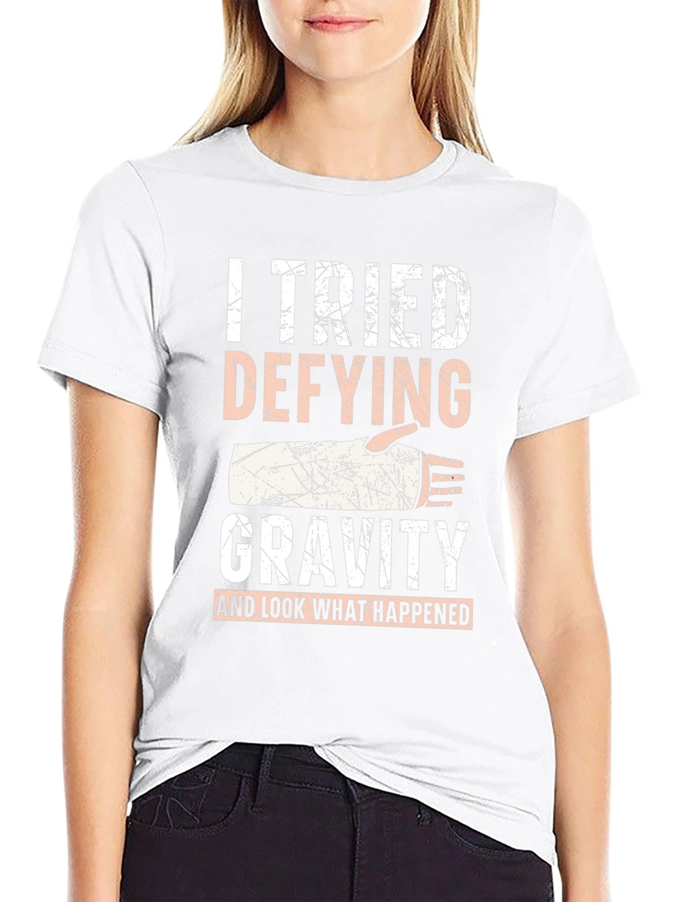 I Tried Defying Gravity Black T-Shirt