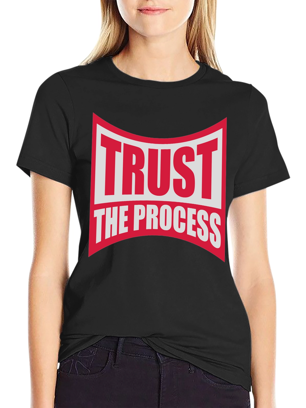 Trust The Process Black Graphic T-Shirt