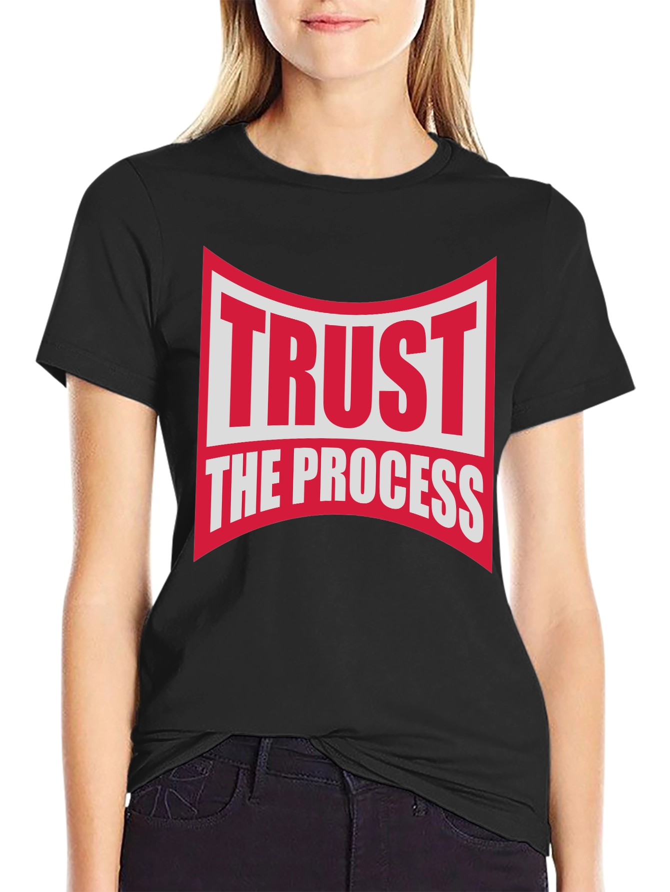Trust The Process Black Graphic T-Shirt