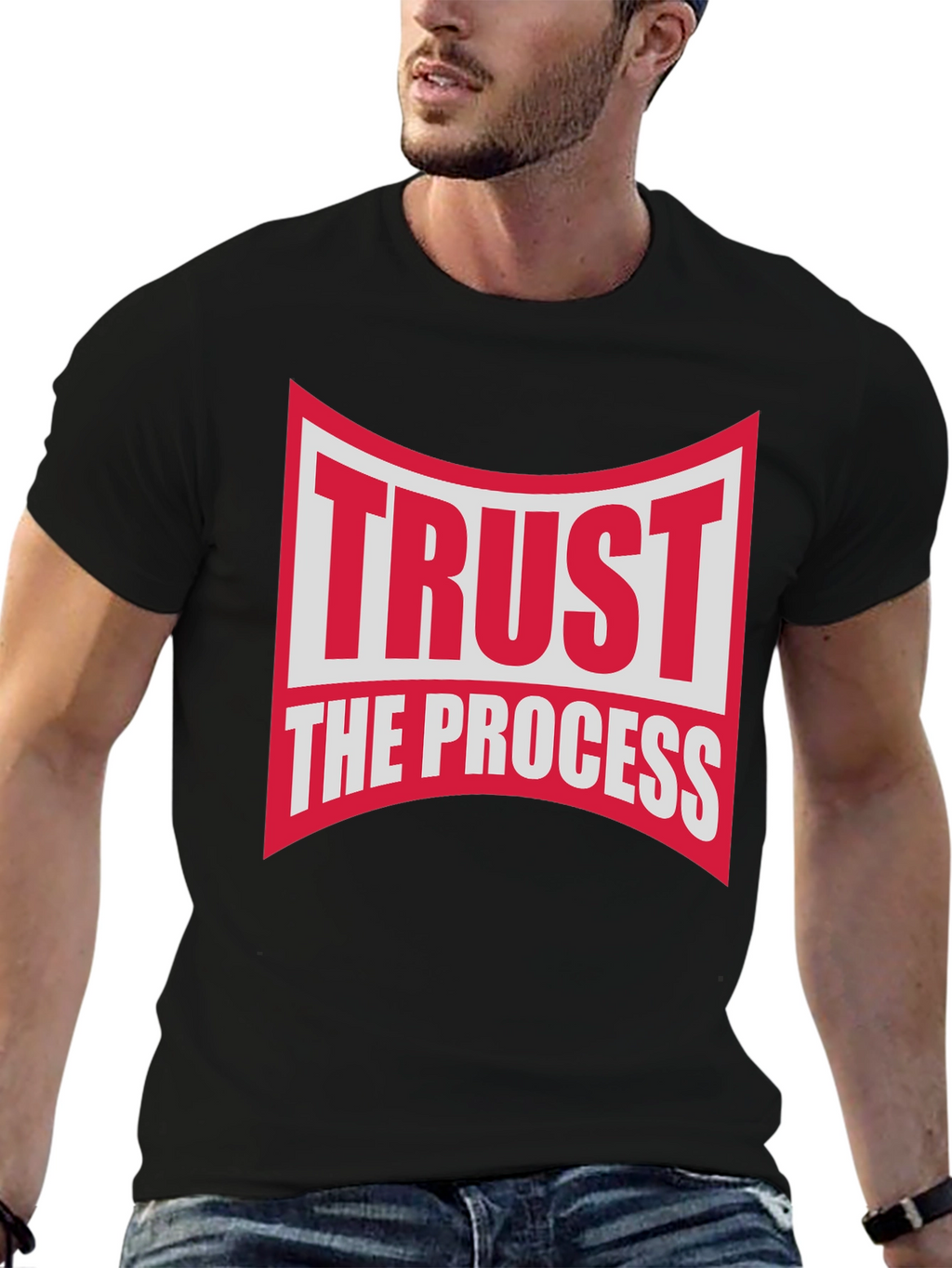 Trust The Process Black Graphic T-Shirt