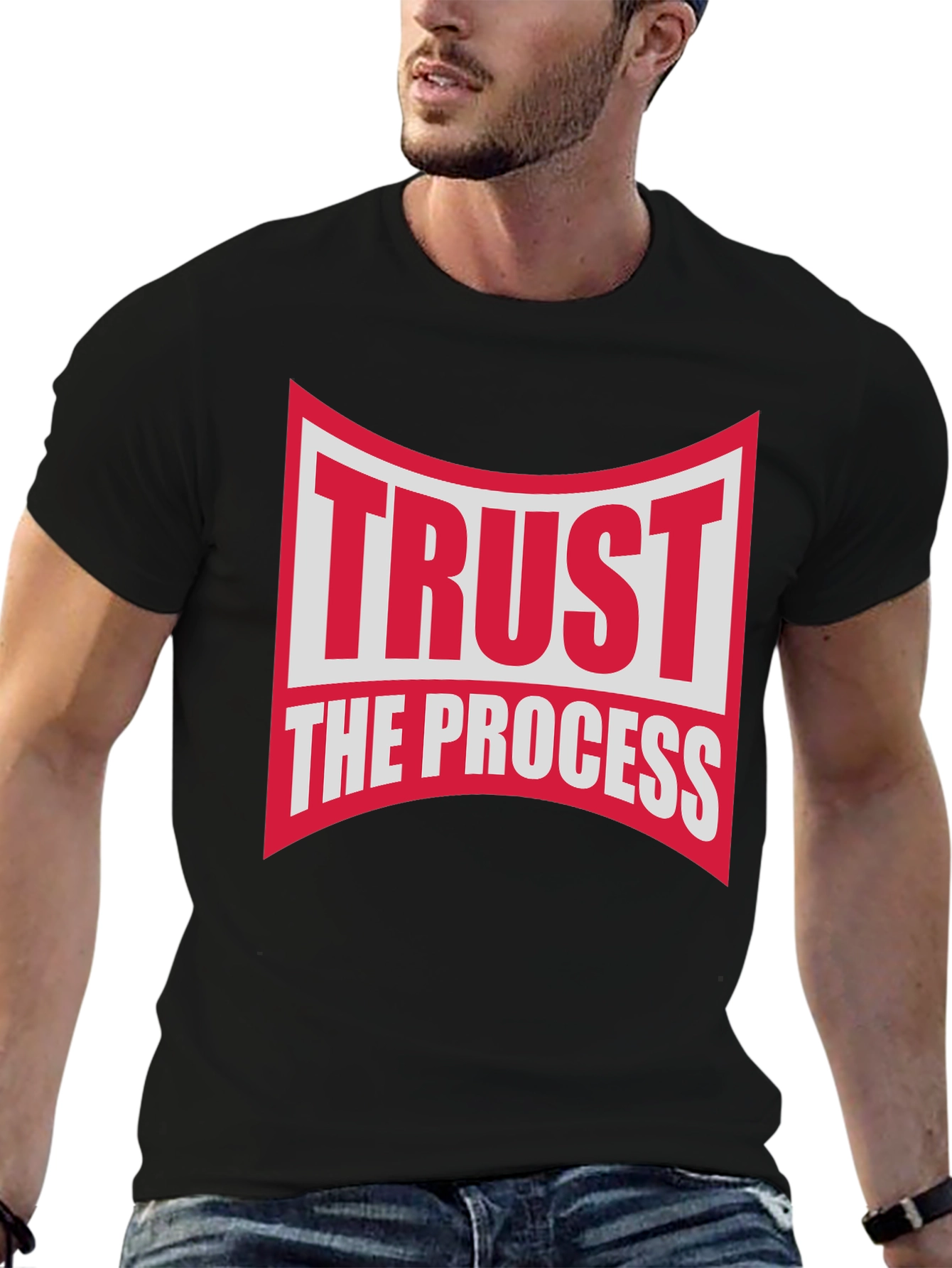 Trust The Process Black Graphic T-Shirt