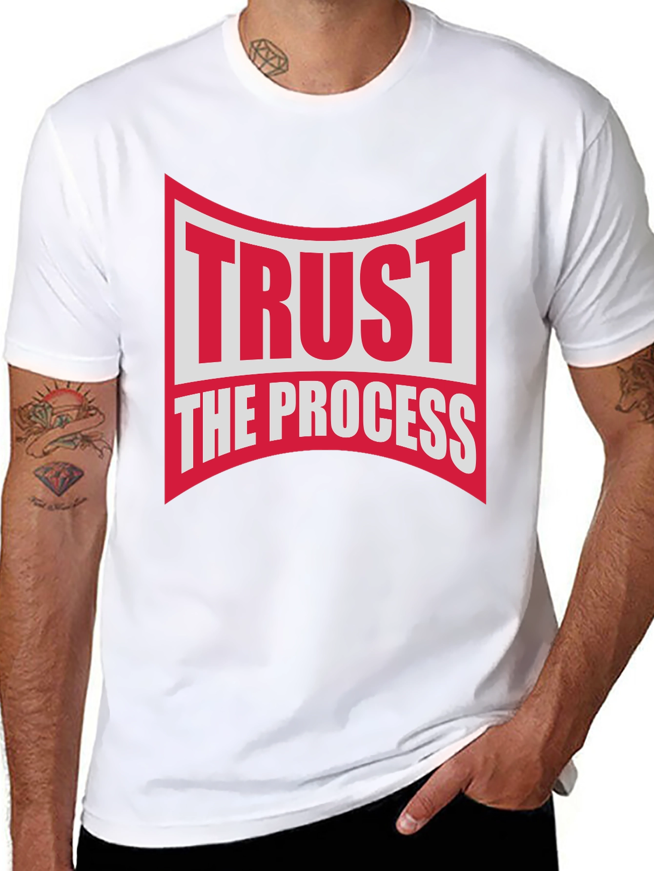 Trust The Process Black Graphic T-Shirt