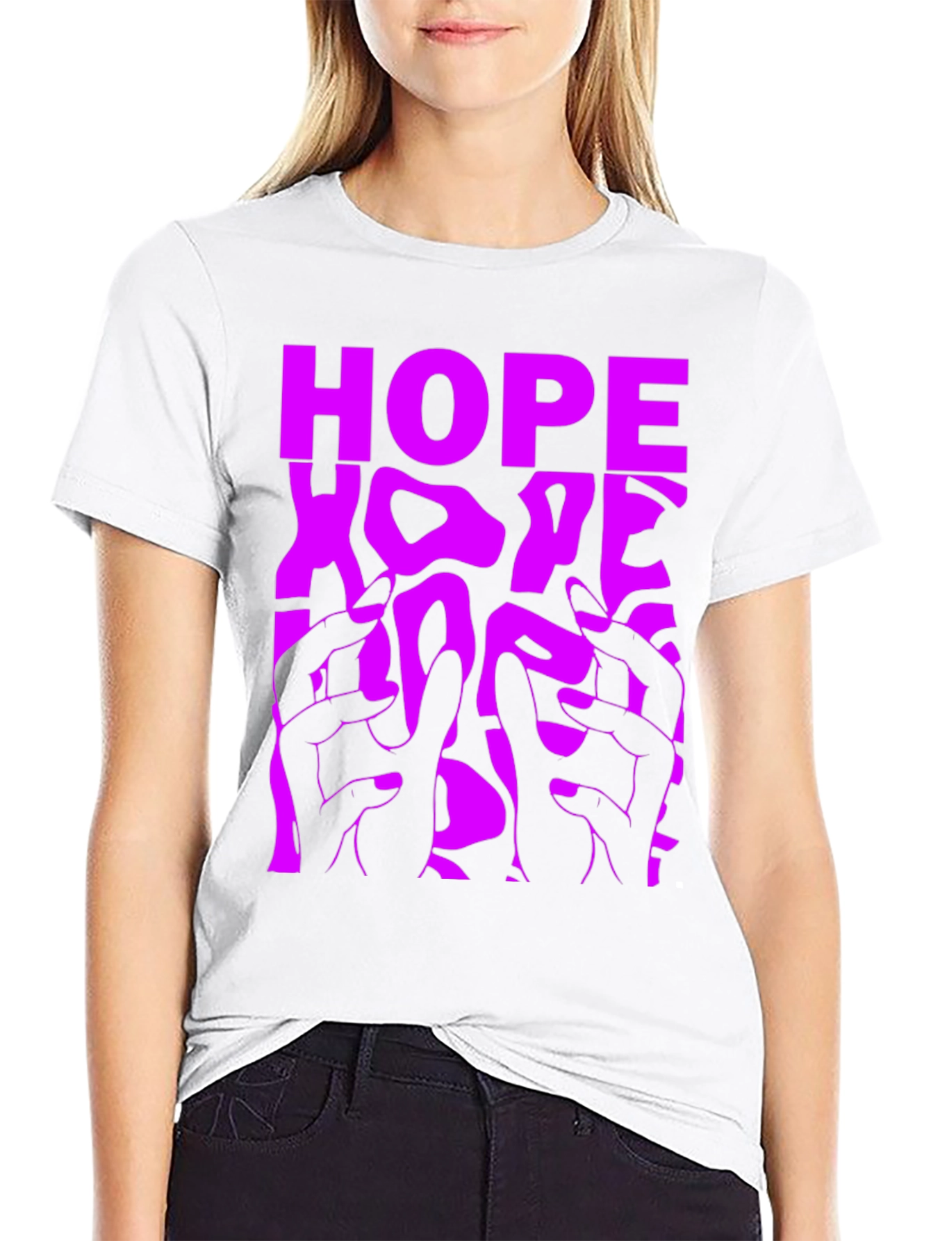 Black T-Shirt with Bold HOPE Graphic