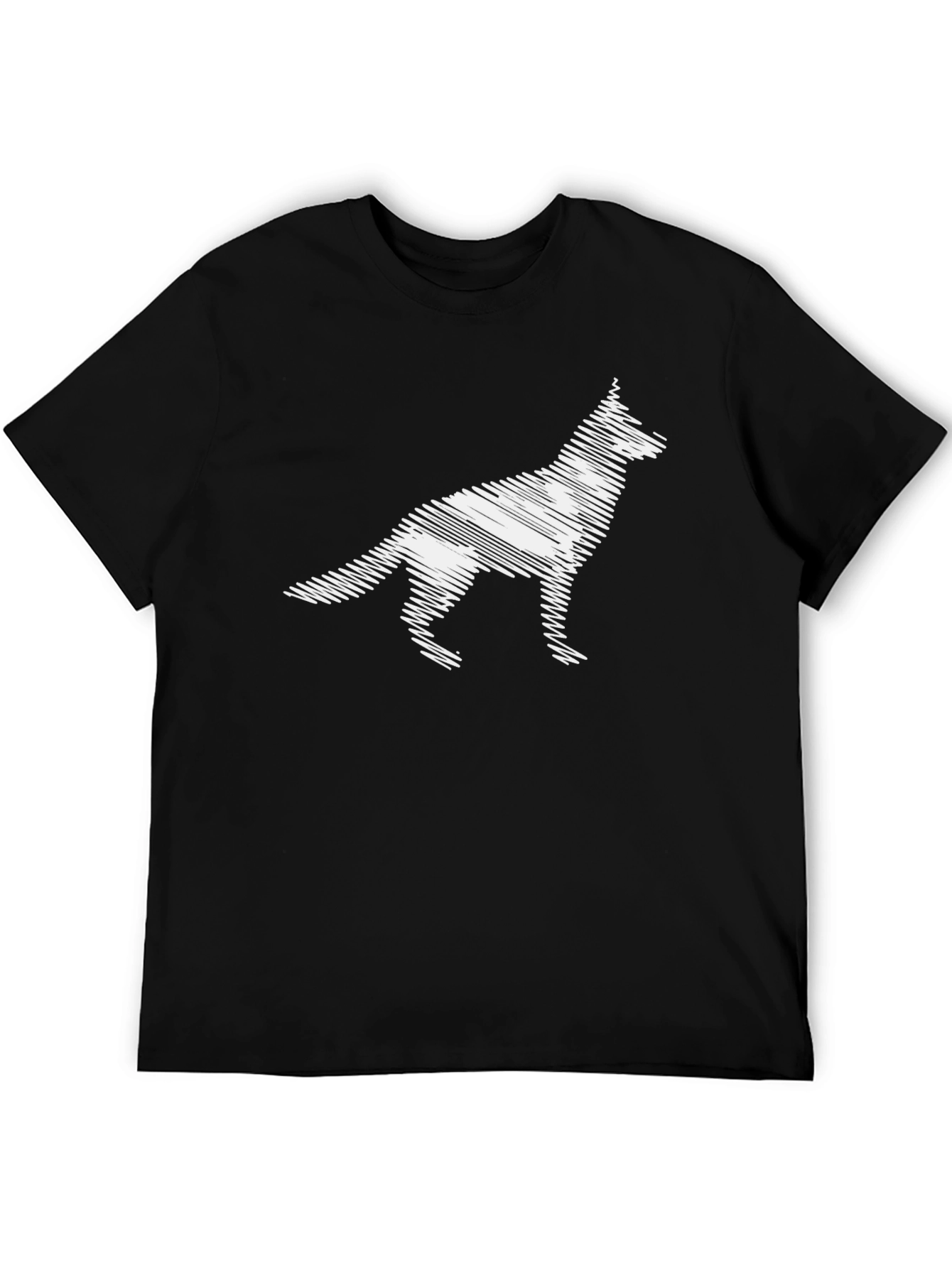 Abstract Dog Graphic Tee - Black