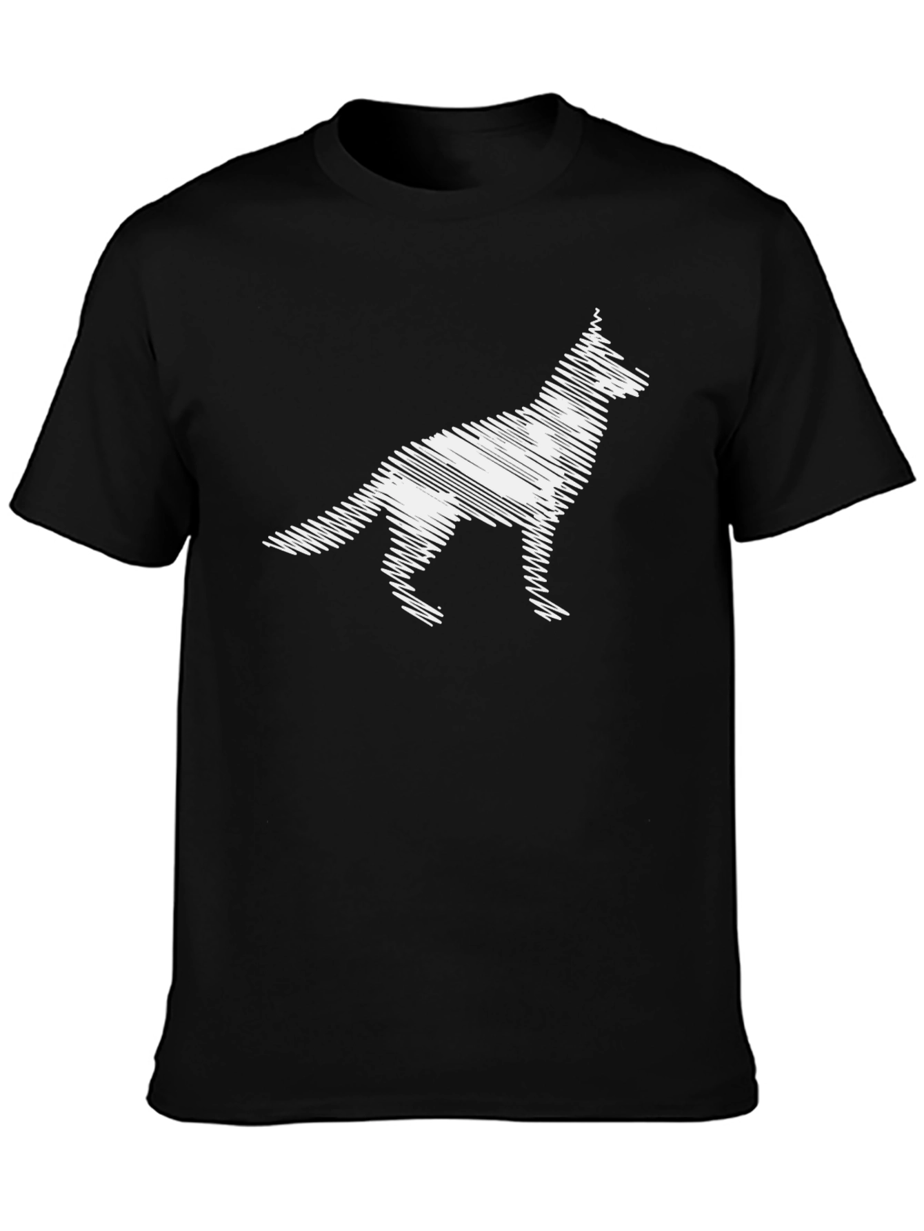 Abstract Dog Graphic Tee - Black