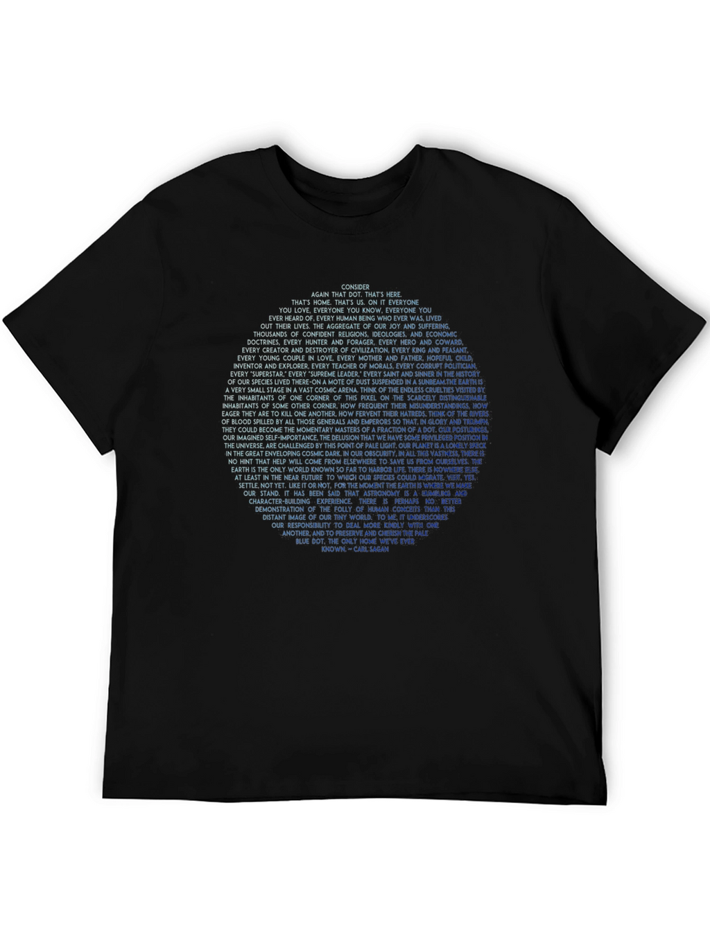 Pale Blue Dot Graphic Tee - Carl Sagan Quote