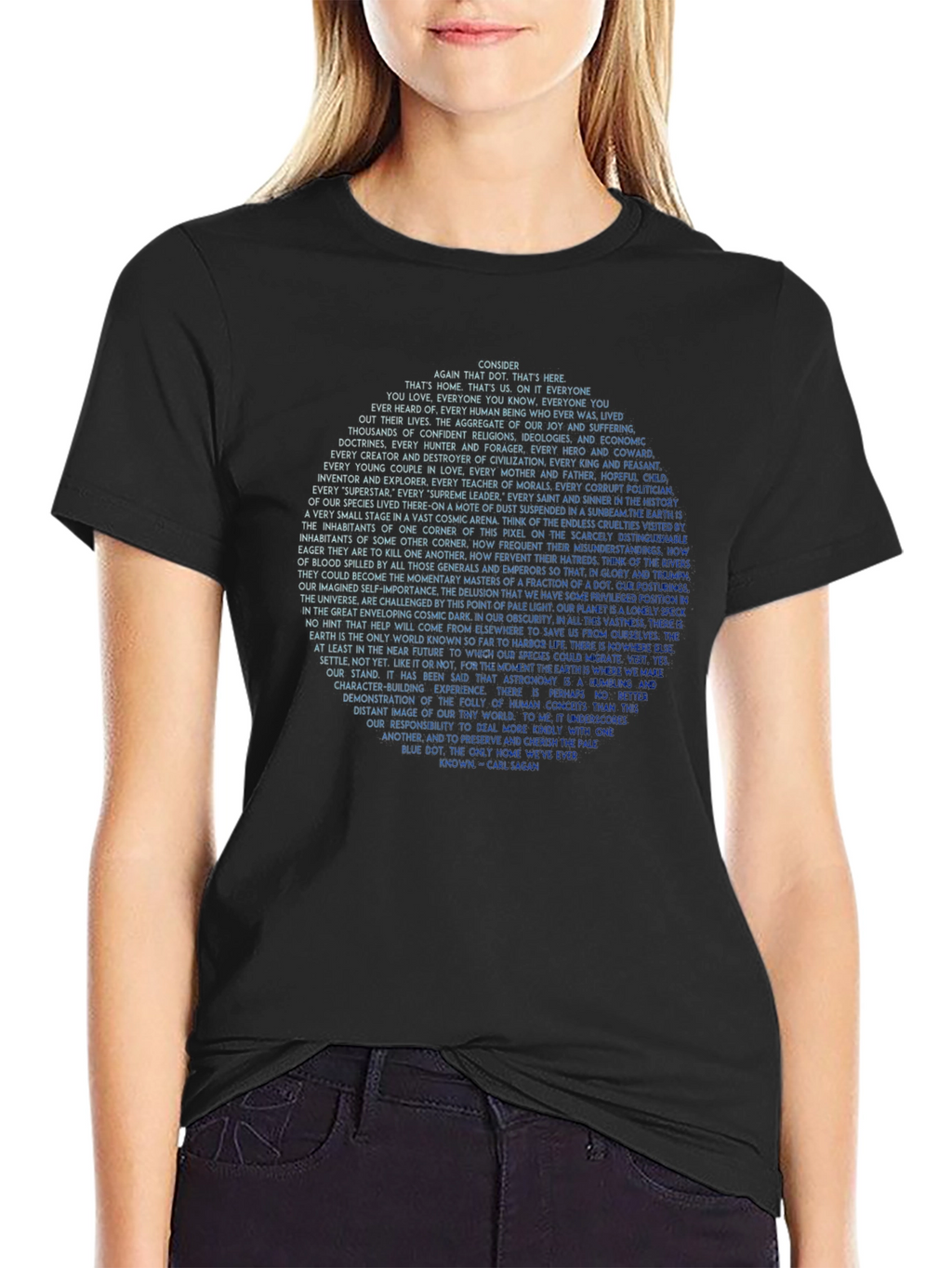 Pale Blue Dot Graphic Tee - Carl Sagan Quote