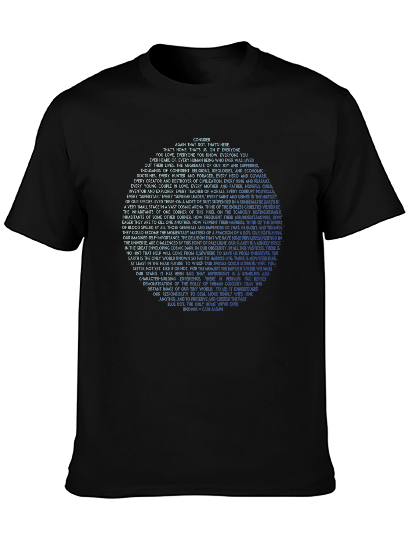 Pale Blue Dot Graphic Tee - Carl Sagan Quote