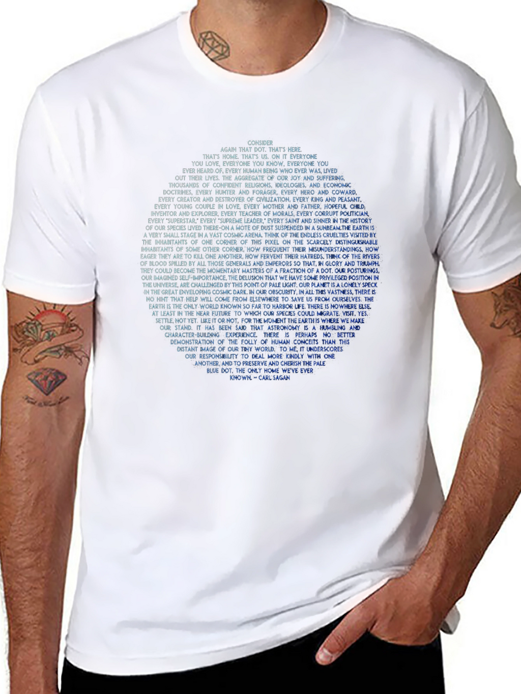 Pale Blue Dot Graphic Tee - Carl Sagan Quote