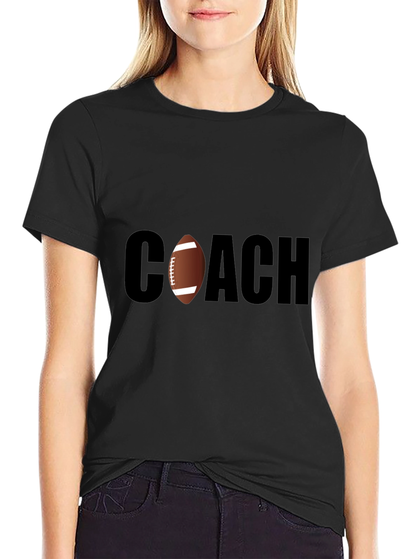 Football Coach T-Shirt - Stylish Black Tee
