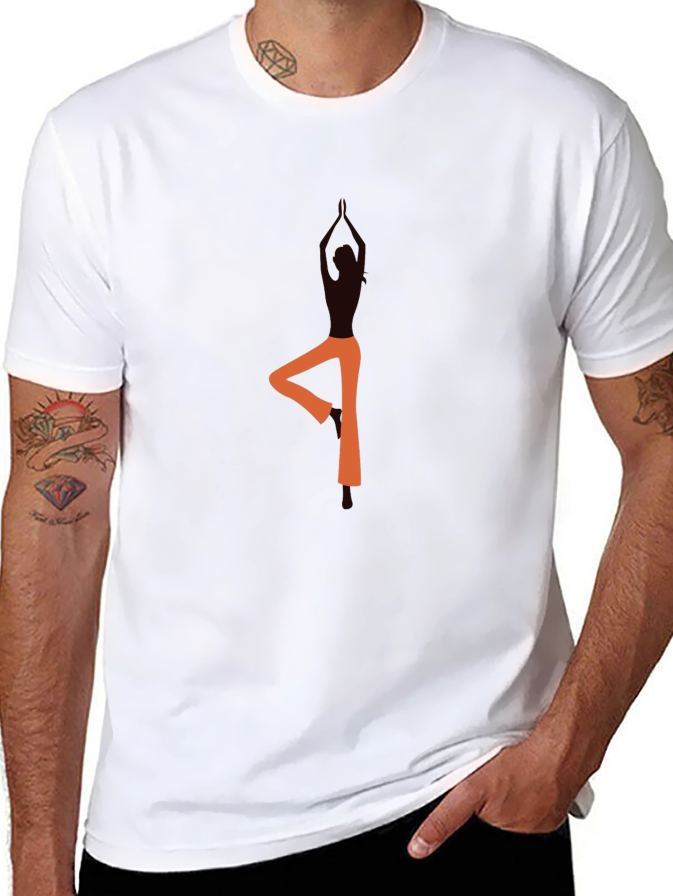 Yoga Pose Graphic Black T-Shirt