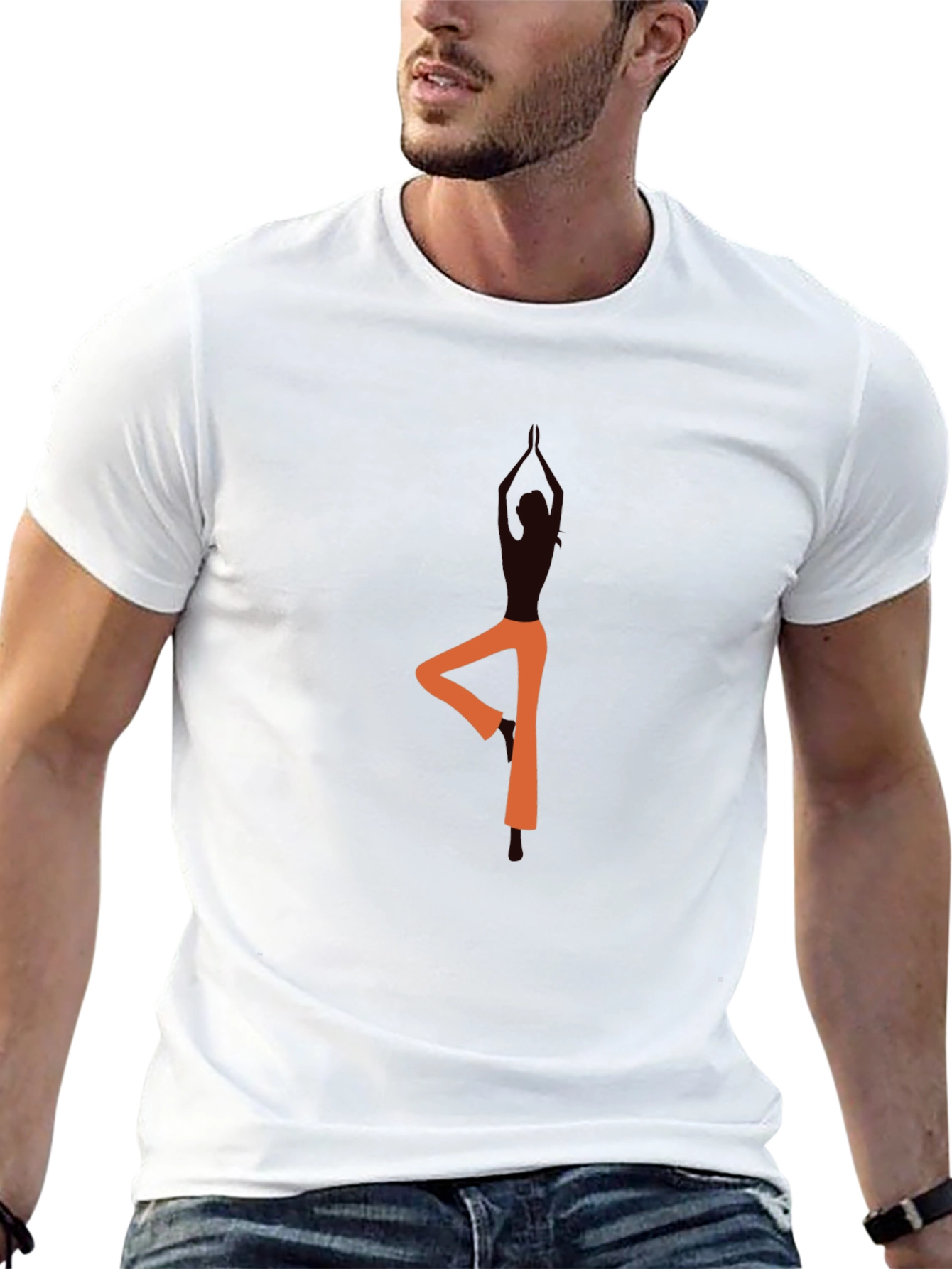 Yoga Pose Graphic Black T-Shirt