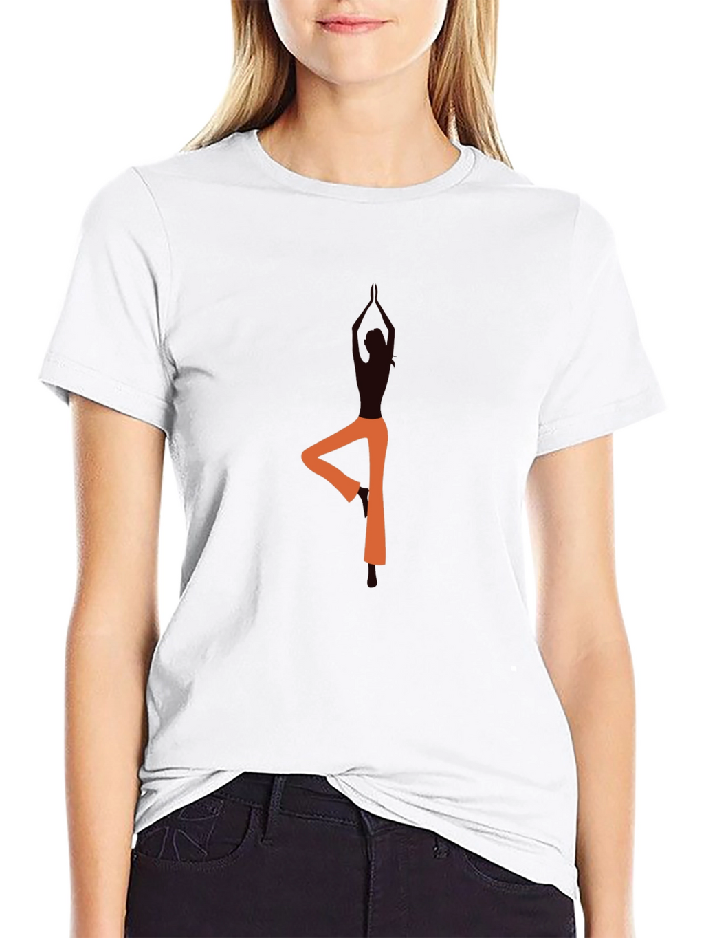 Yoga Pose Graphic Black T-Shirt