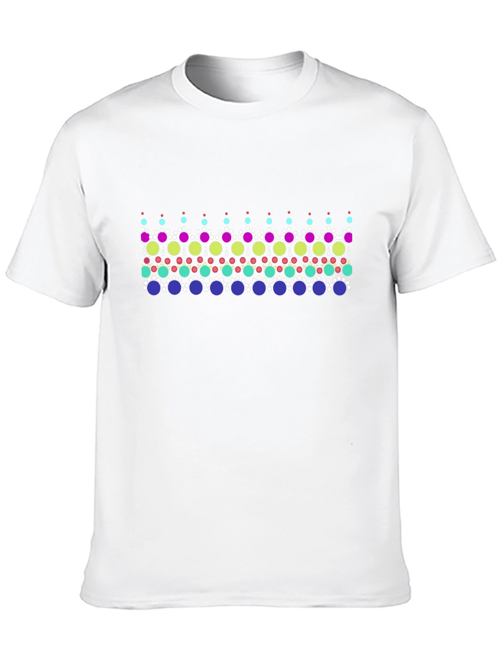 Vibrant Geometric Dot Pattern Black T-Shirt