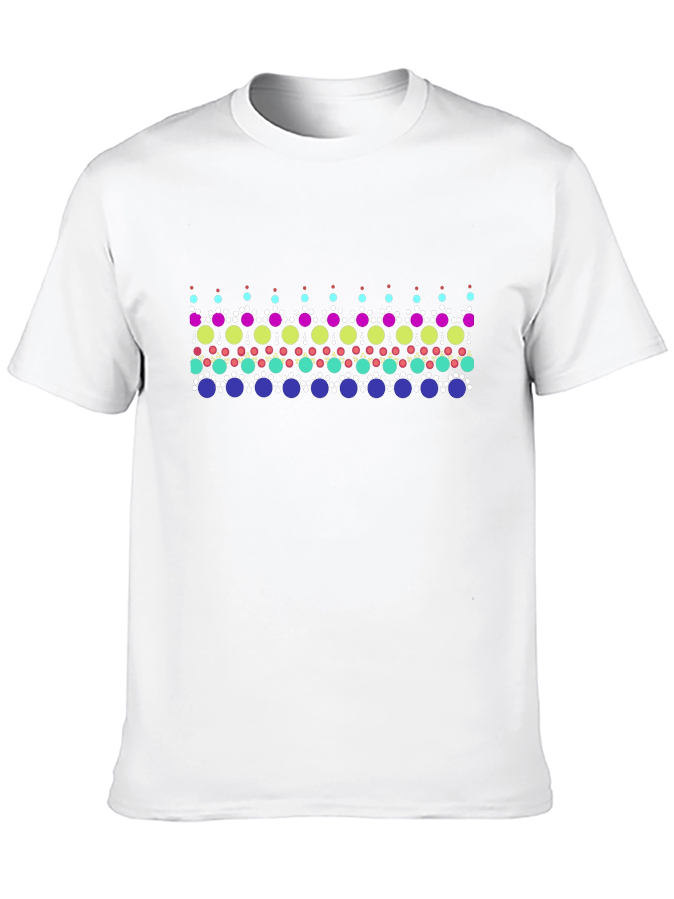 Vibrant Geometric Dot Pattern Black T-Shirt