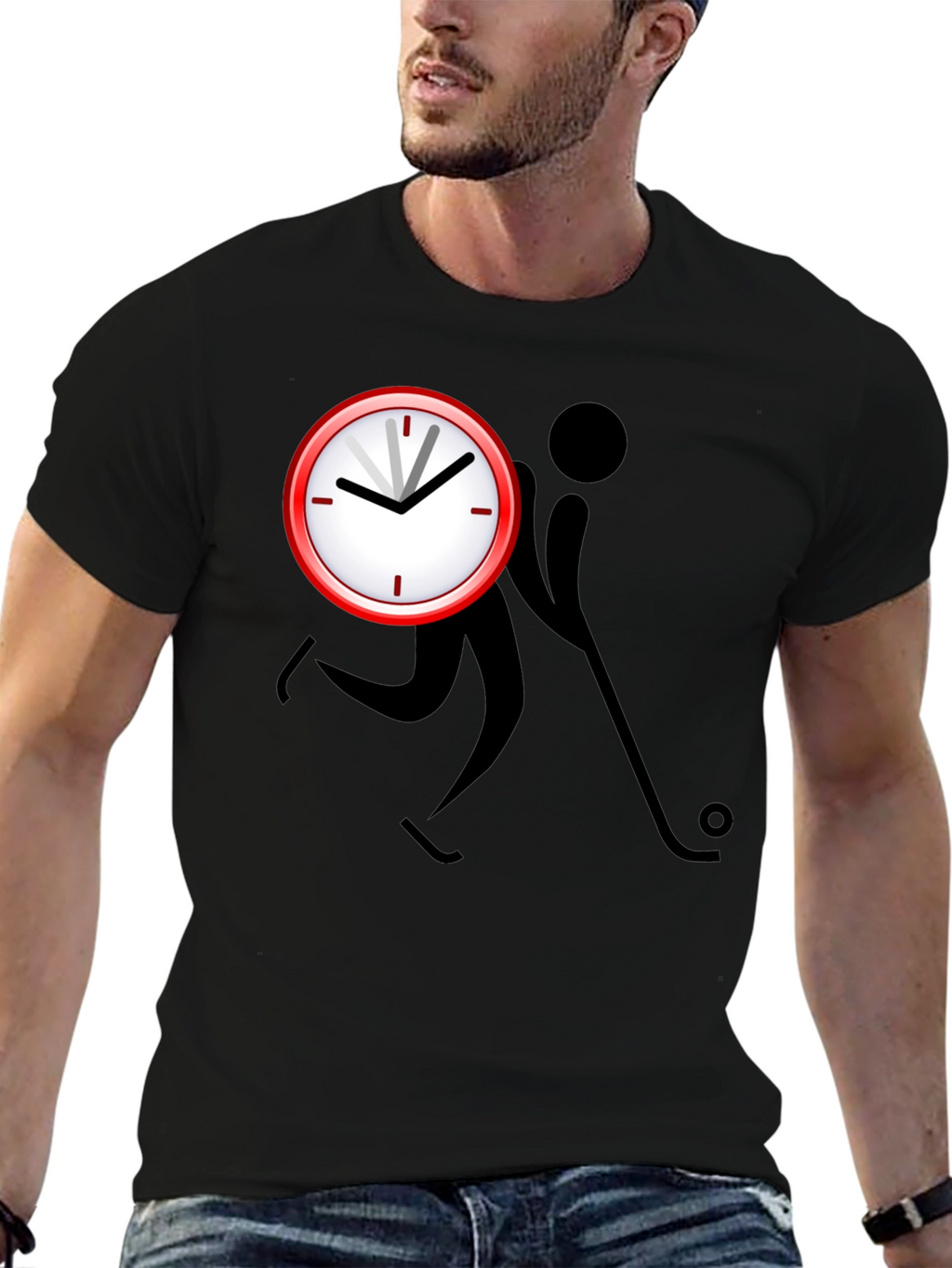 Time to Hockey Black Graphic Tee