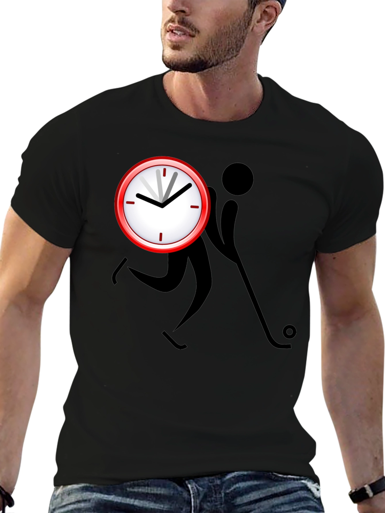 Time to Hockey Black Graphic Tee