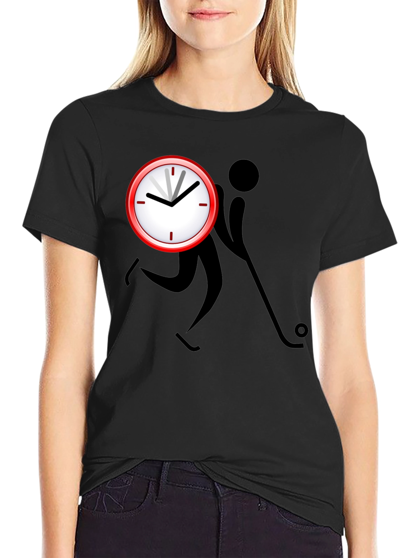 Time to Hockey Black Graphic Tee