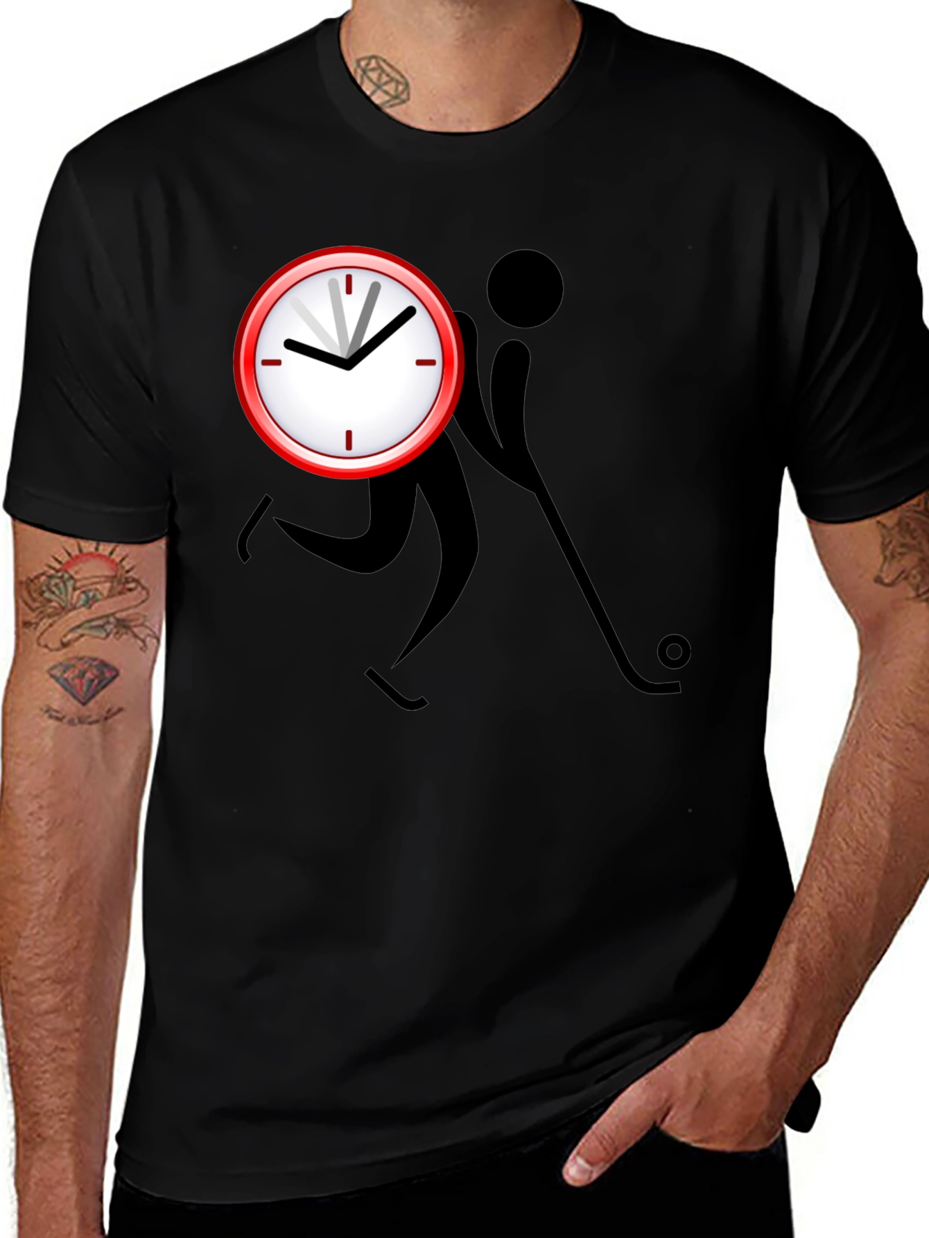 Time to Hockey Black Graphic Tee