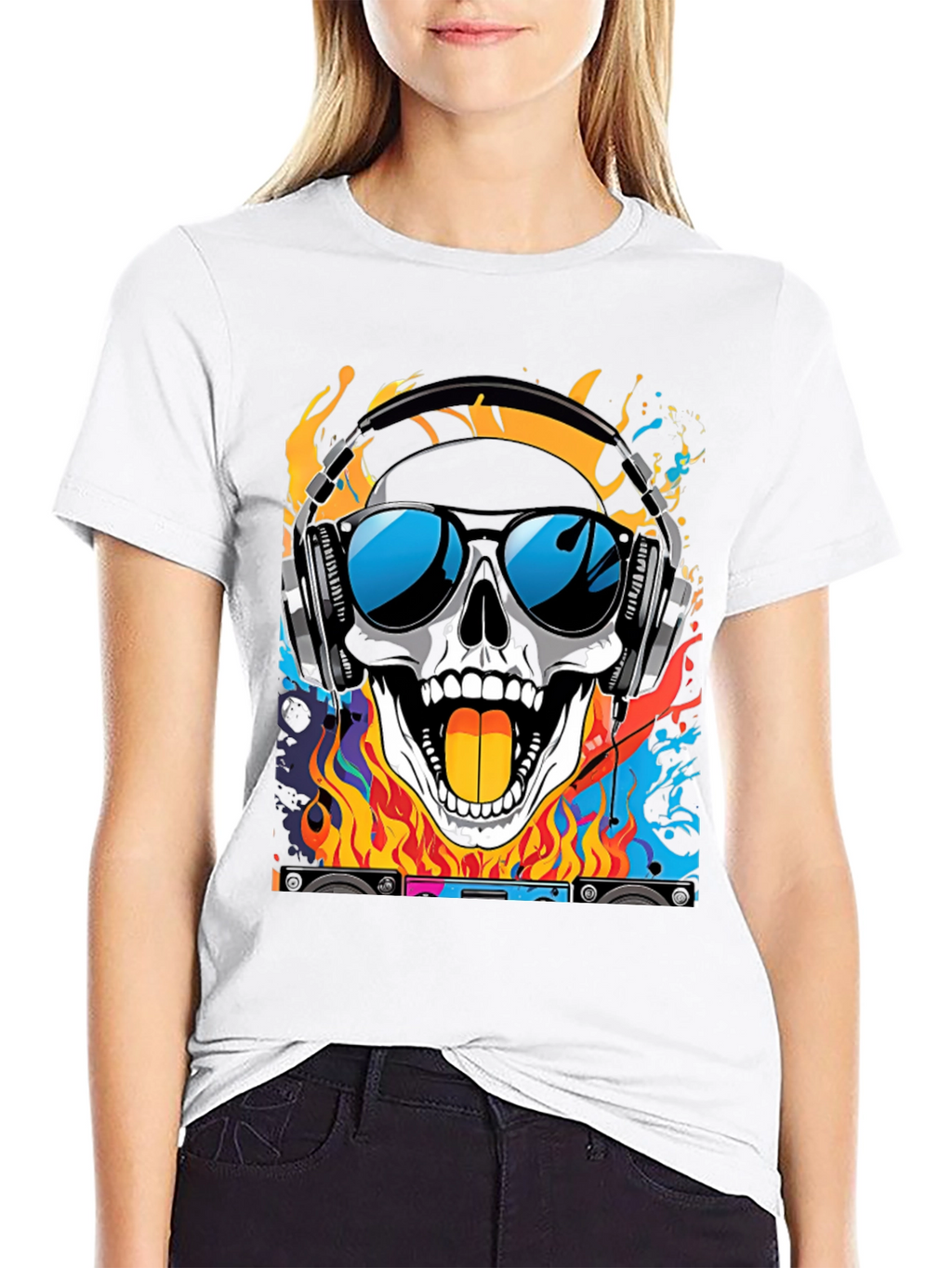 Skull DJ T-Shirt - Cool Graphic Tee