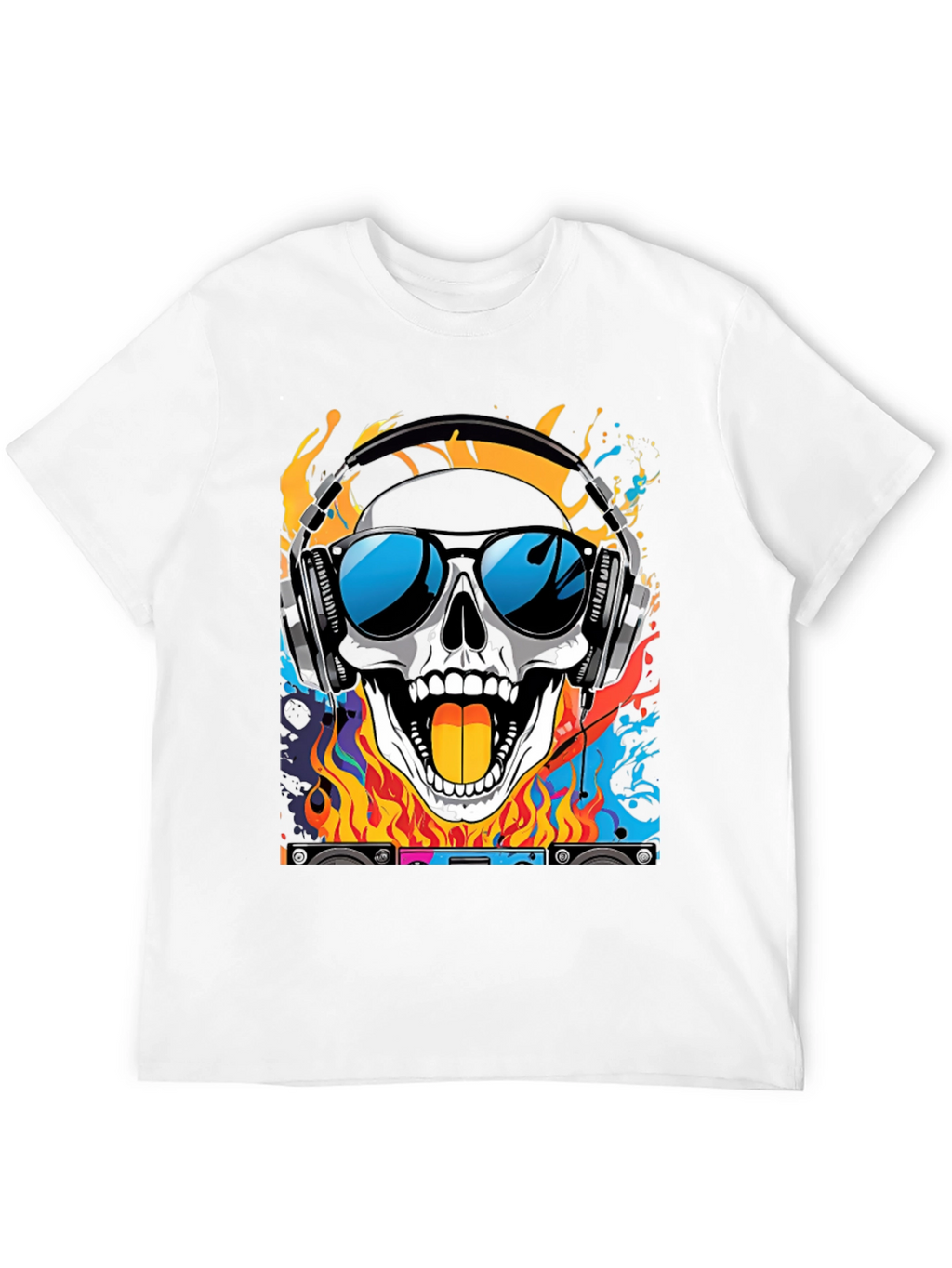 Skull DJ T-Shirt - Cool Graphic Tee