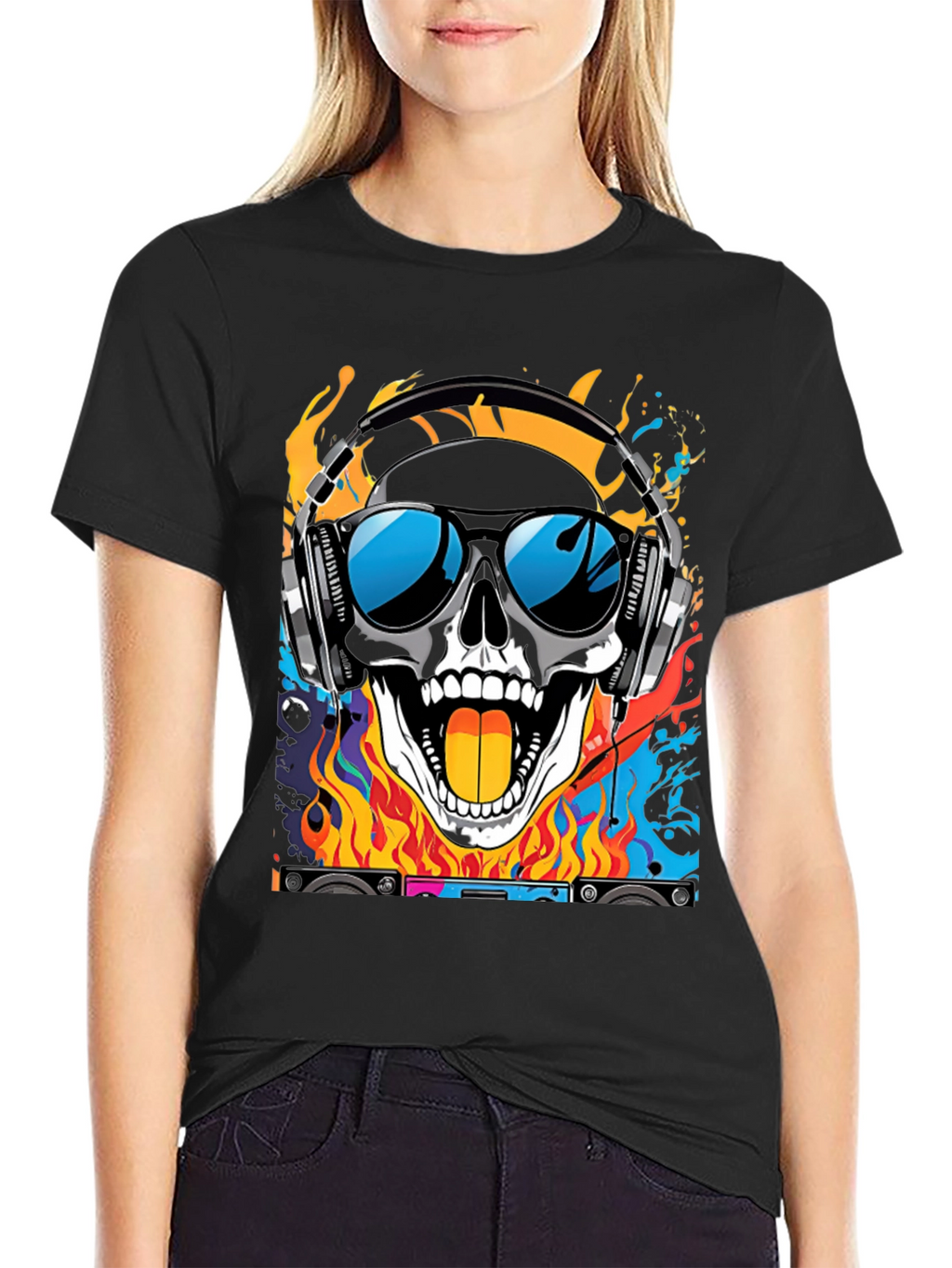 Skull DJ T-Shirt - Cool Graphic Tee