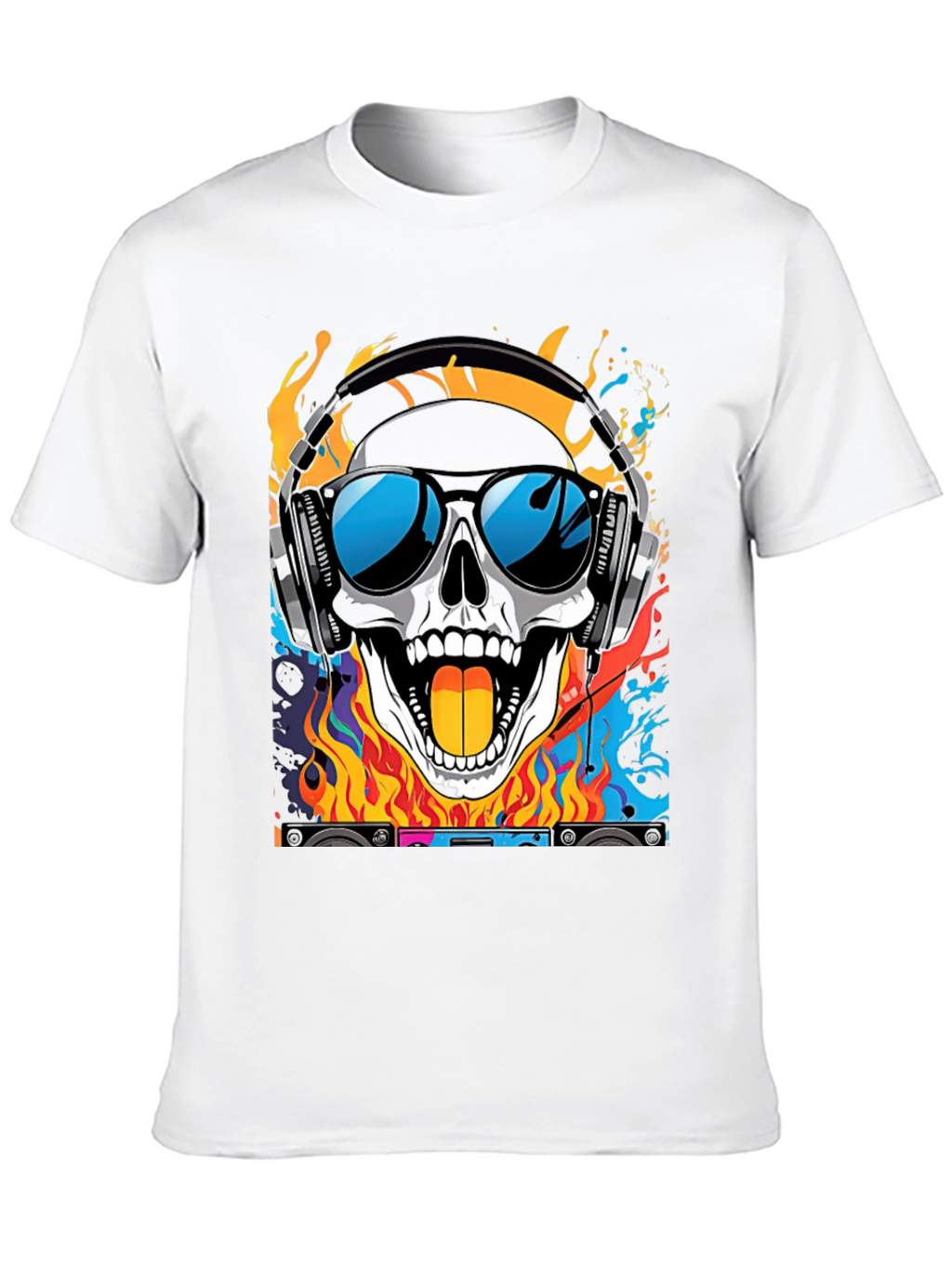 Skull DJ T-Shirt - Cool Graphic Tee
