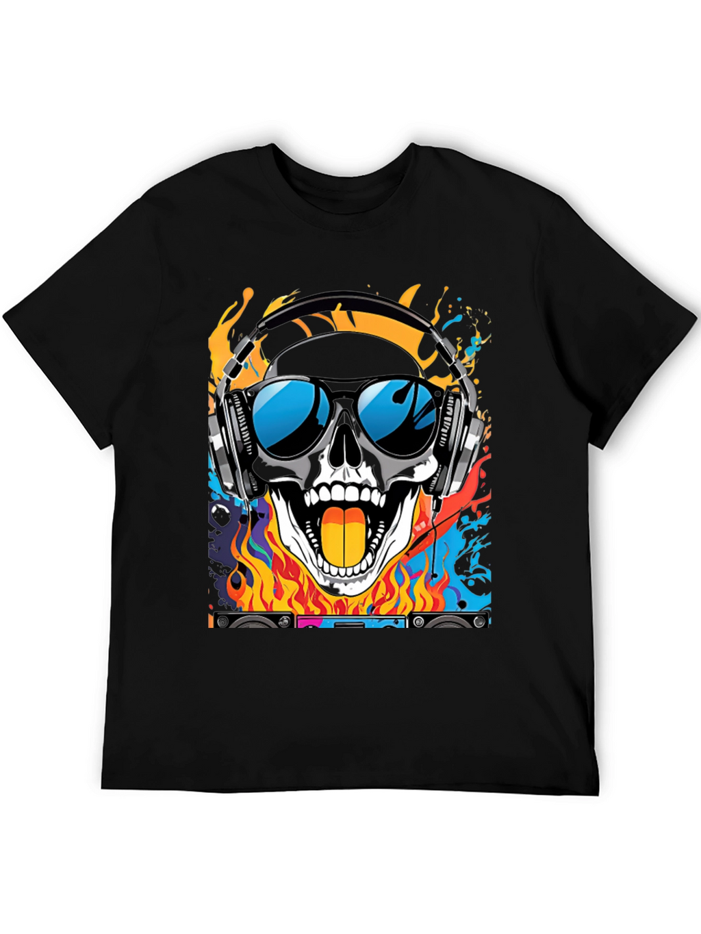 Skull DJ T-Shirt - Cool Graphic Tee