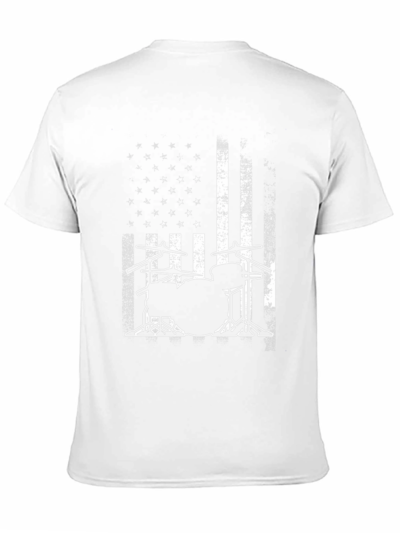 Drum Set American Flag Graphic T-Shirt
