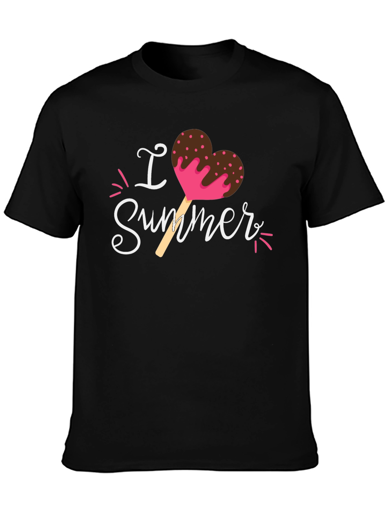 I Love Summer Heart Ice Cream Graphic T-Shirt