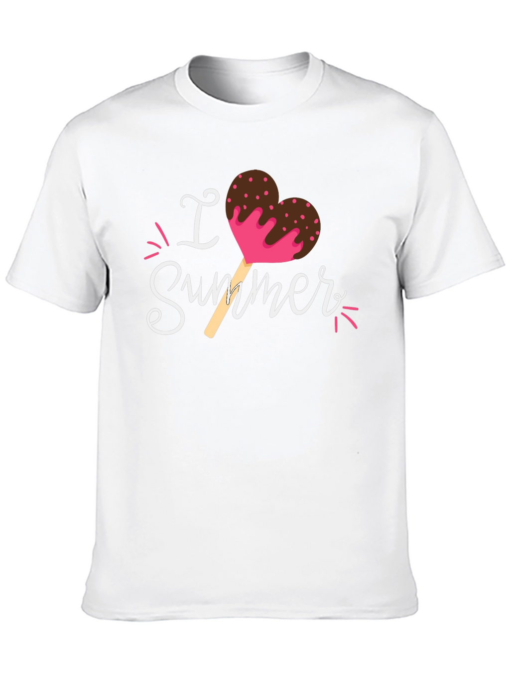 I Love Summer Heart Ice Cream Graphic T-Shirt