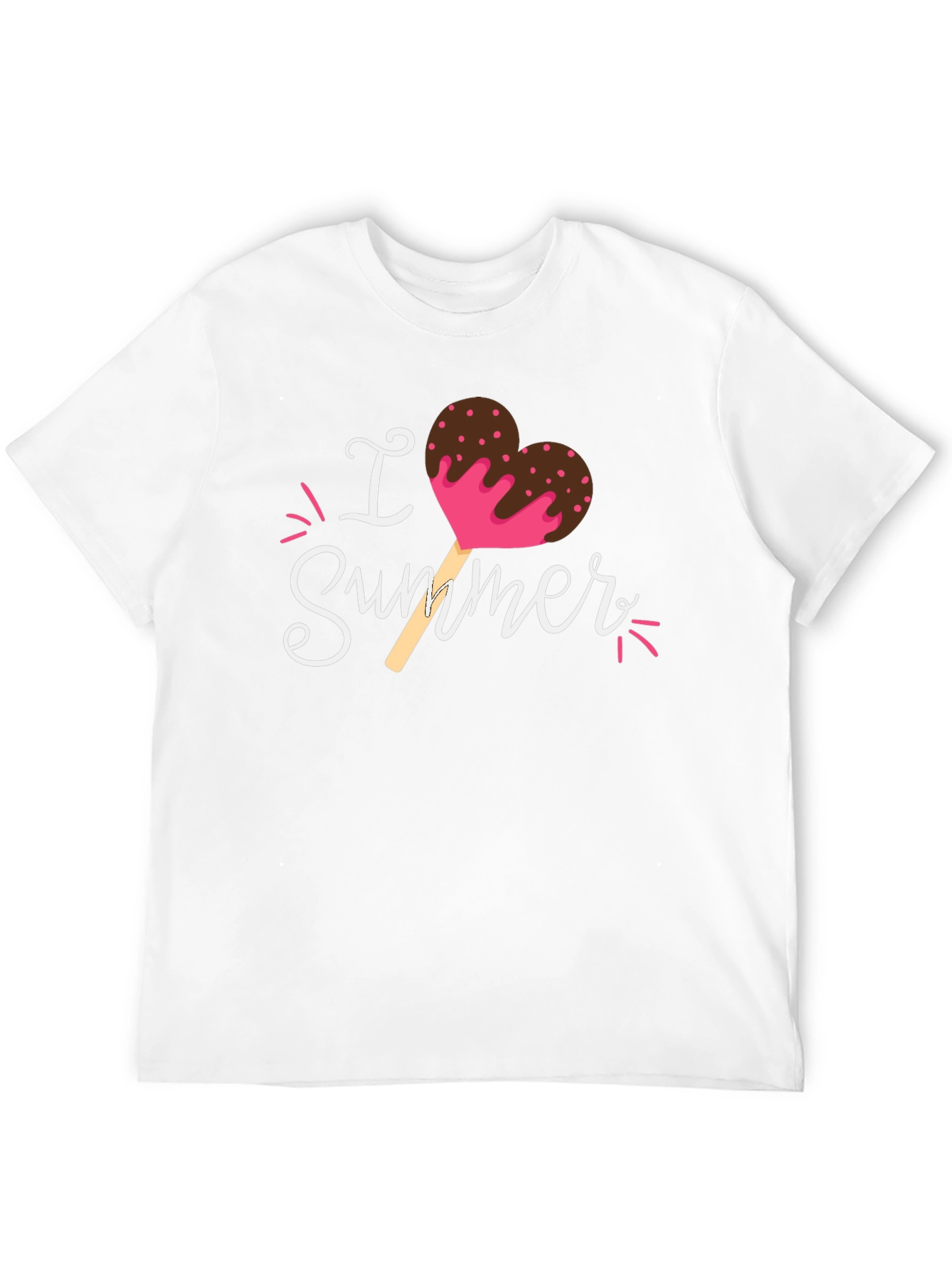 I Love Summer Heart Ice Cream Graphic T-Shirt