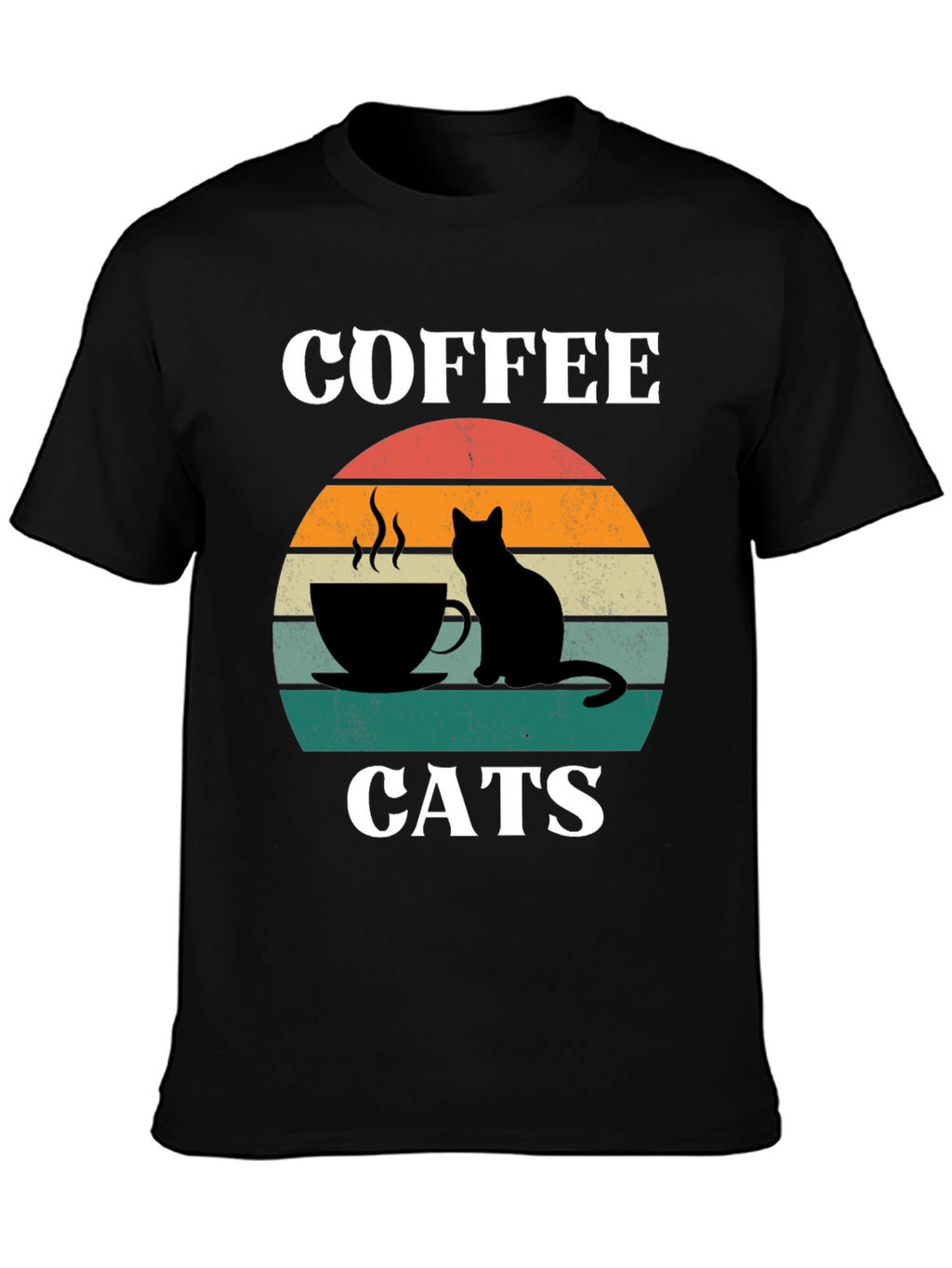 Coffee Cats Graphic T-Shirt Cool Cat Lover Tee