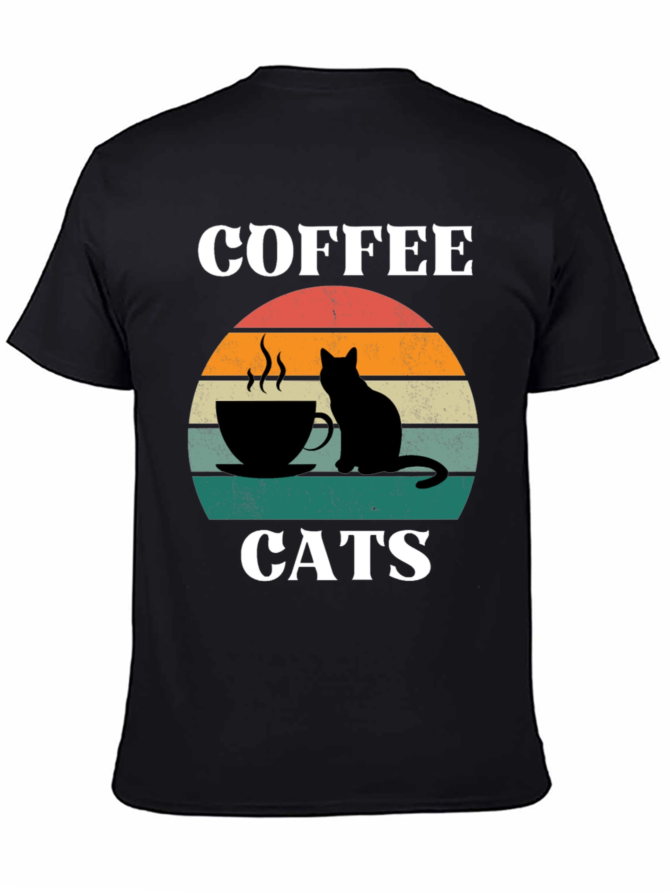 Coffee Cats Graphic T-Shirt Cool Cat Lover Tee