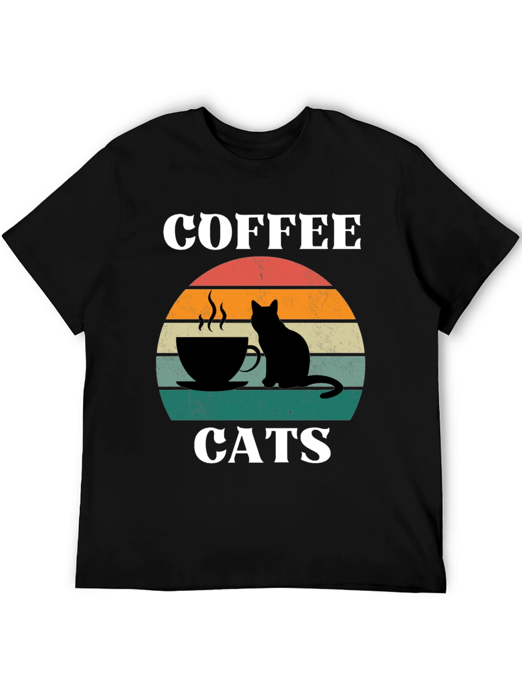 Coffee Cats Graphic T-Shirt Cool Cat Lover Tee