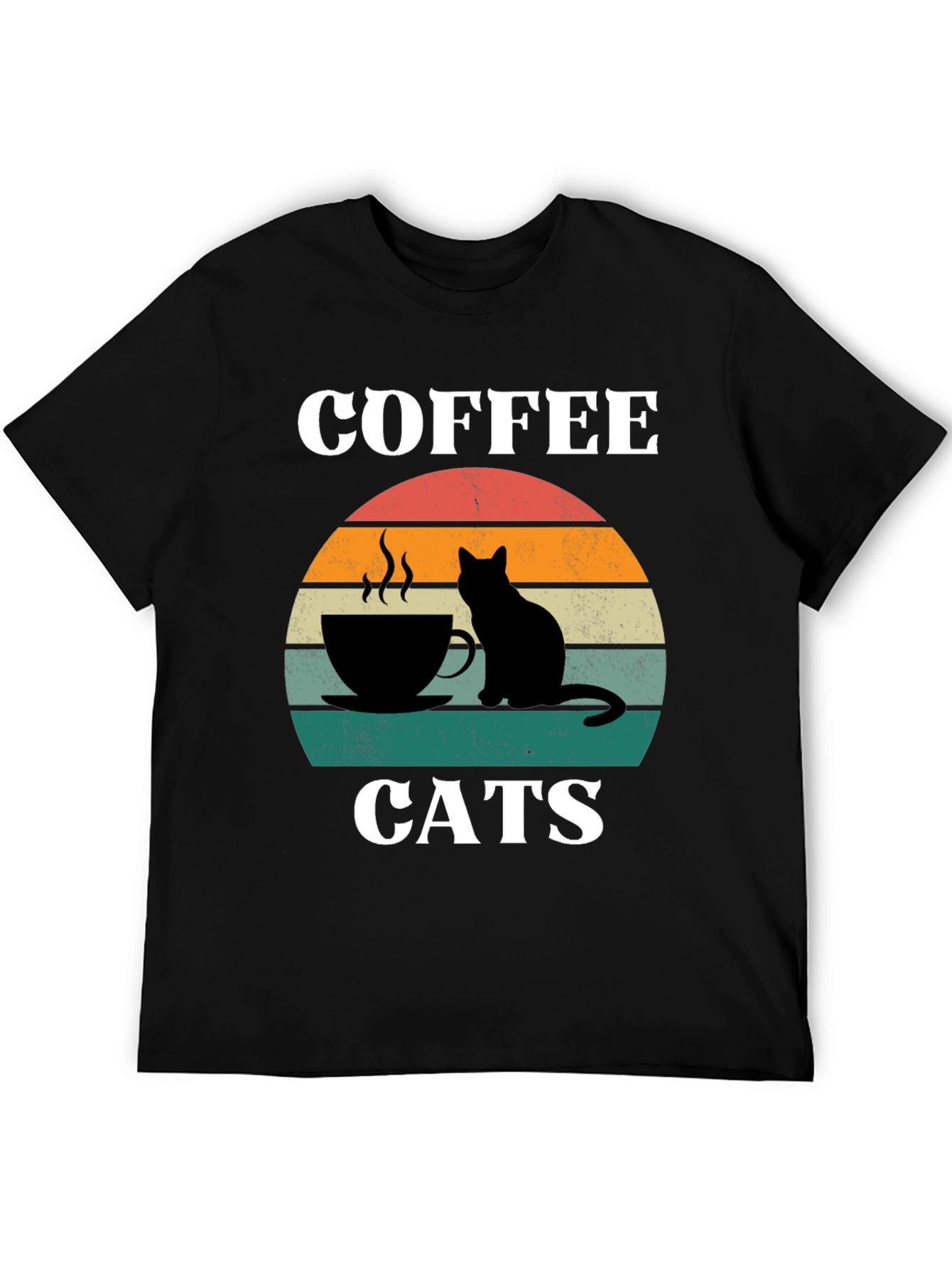 Coffee Cats Graphic T-Shirt Cool Cat Lover Tee