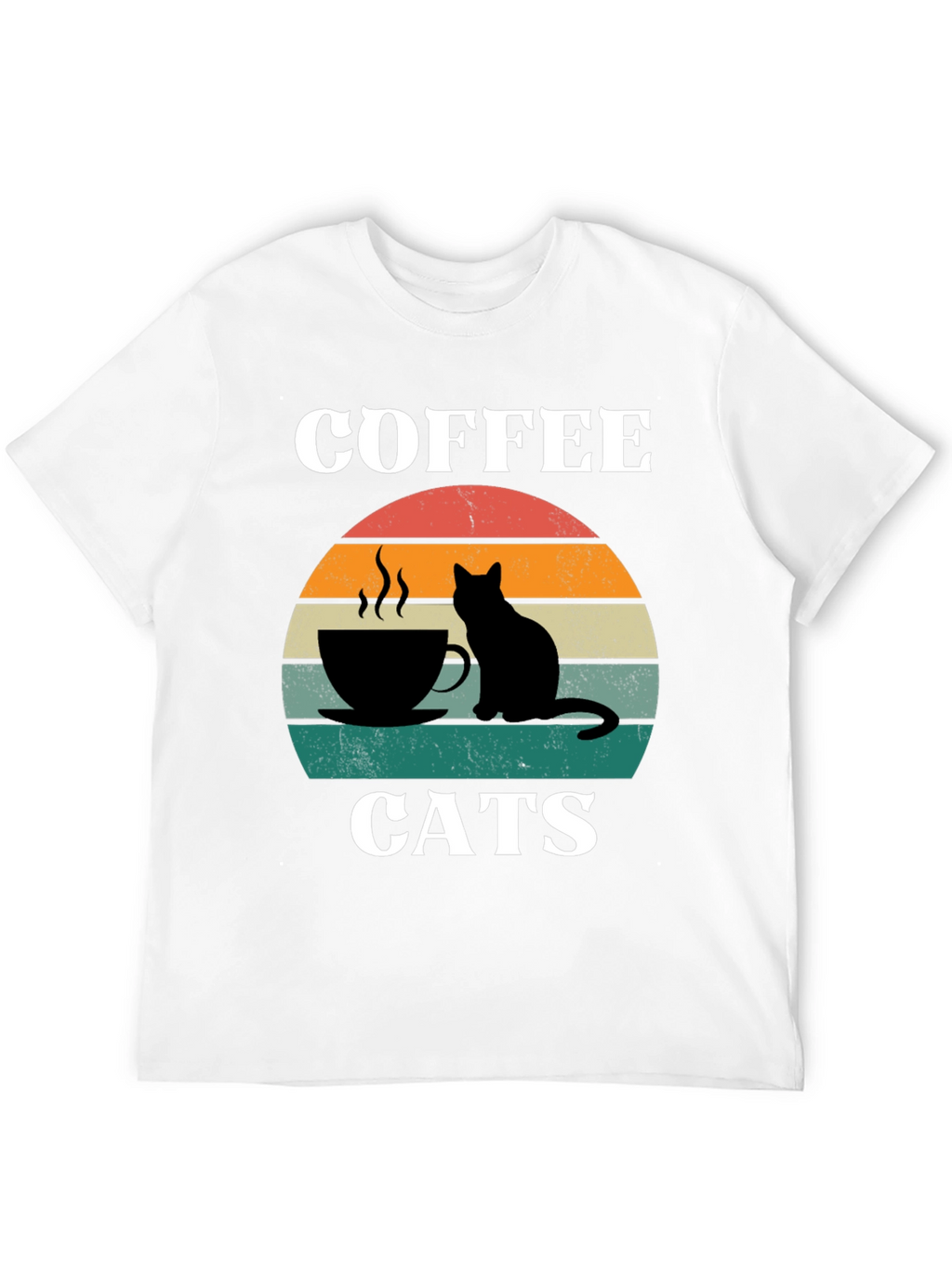Coffee Cats Graphic T-Shirt Cool Cat Lover Tee